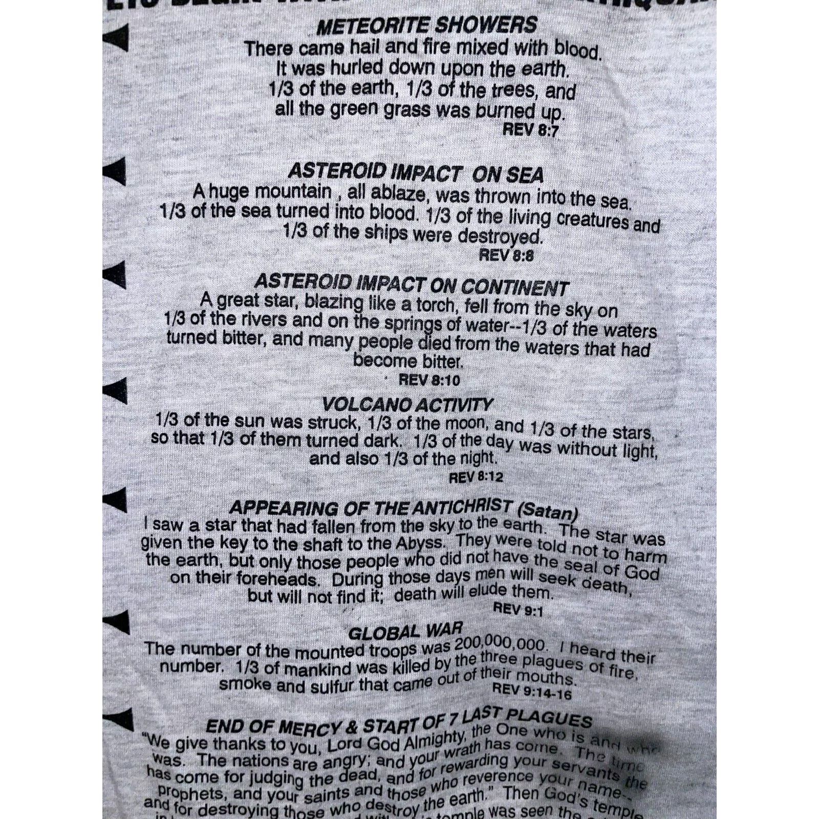 Jerzees Vintage Revelations Shirt Mixed Mercy Jesus Bible Tee 90s Size US L / EU 52-54 / 3 - 8 Thumbnail