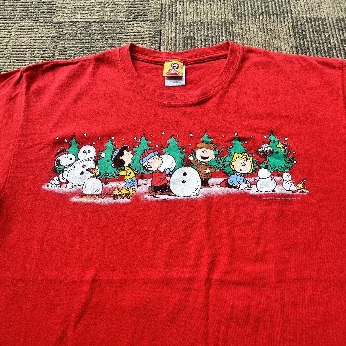Vintage Vtg Y2K The Peanuts Charlie Brown Snow Graphic T-shirt Size US L / EU 52-54 / 3 - 2 Thumbnail