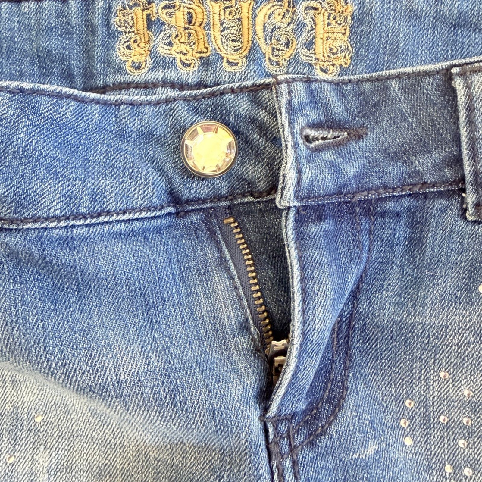 Other Vintage Micro Mini denim Skirt rhinestone Women's Small 90s Size 28" / US 6 / IT 42 - 6 Thumbnail