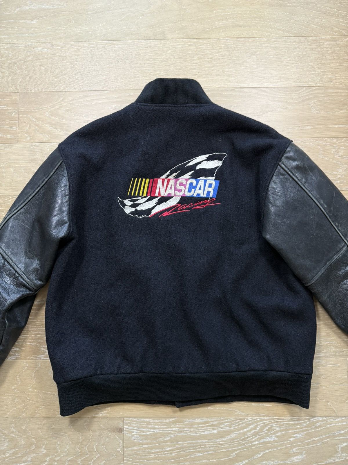 NASCAR Vintage NASCAR Racing Leather & Wool Varsity Jacket Size US L / EU 52-54 / 3 - 4 Thumbnail