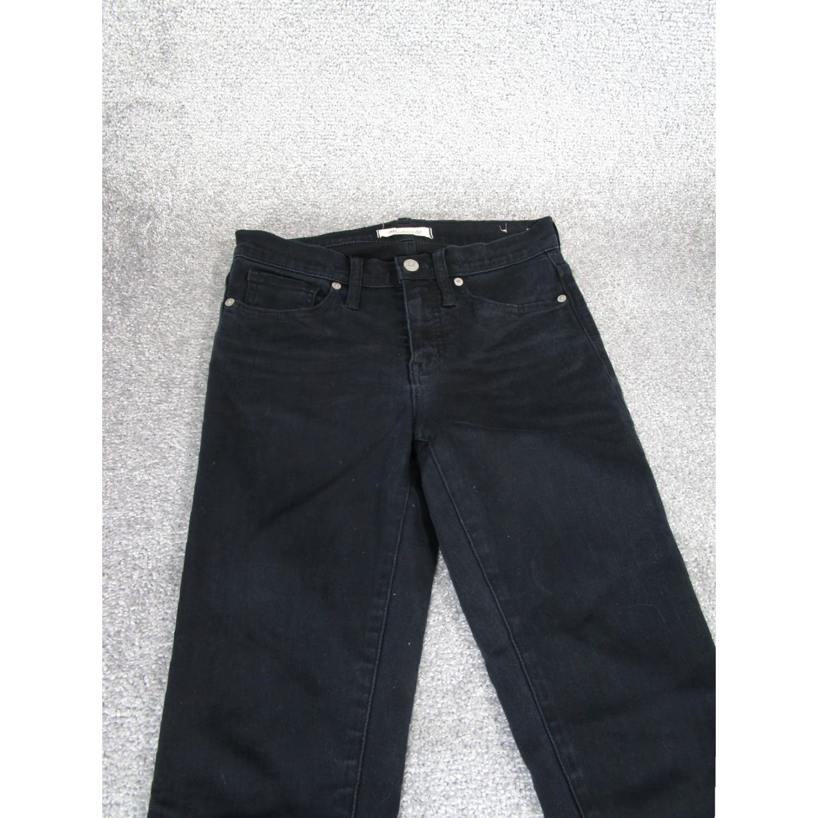 Madewell Madewell Jeans Skinny Black Denim 25 Regular Rise 9" Zip Pockets Womens Modern 2010s Size 42" / US 20 - 3 Thumbnail