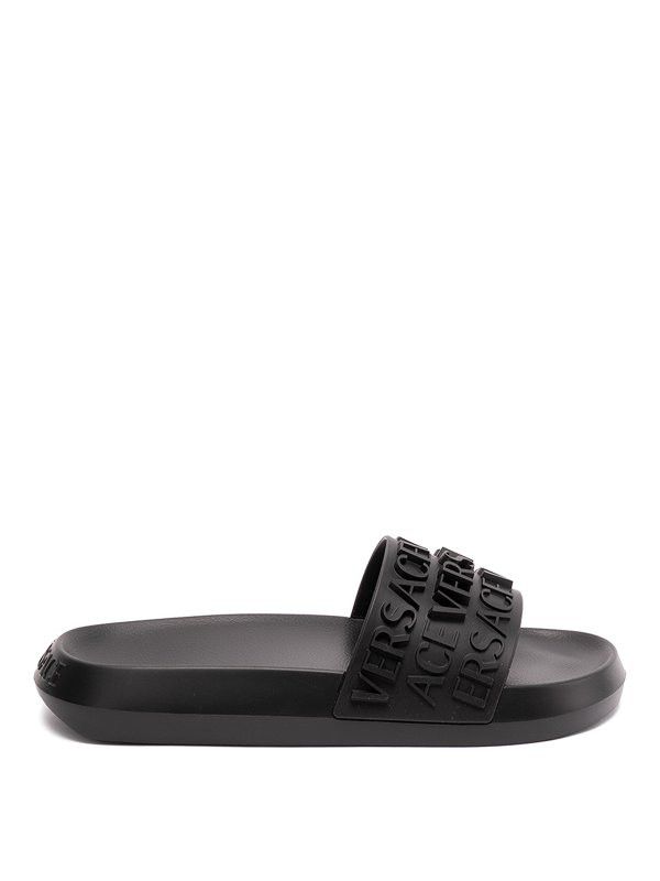 o1y0425 Logo Slippers in Black
