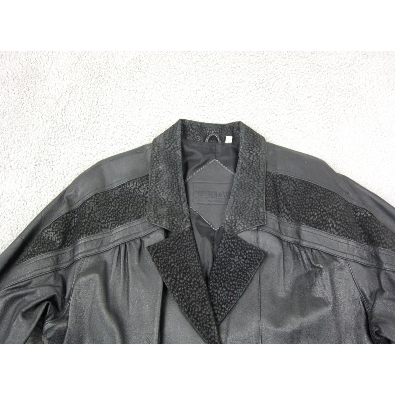 Preston & York VINTAGE Preston York Leather Trench Coat Jacket Womens Large Petite Black 80s 90s Size L / US 10 / IT 46 - 5 Thumbnail