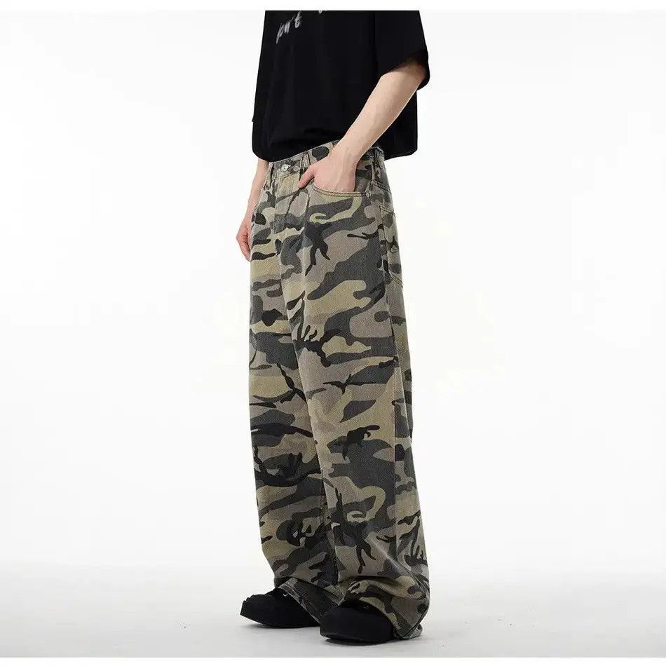 Japanese Brand Retro loose camouflage casual wide leg jeans Size US 32 / EU 48 - 3 Thumbnail
