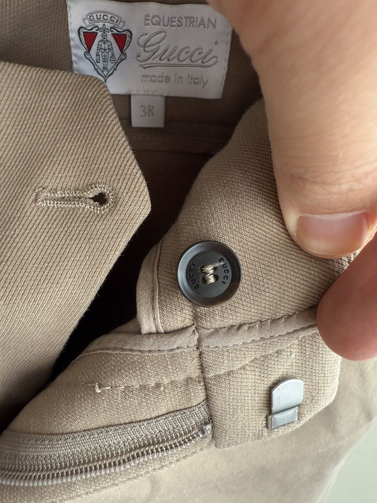 Gucci Gucci Cotton Silk Pants IT 38 Beige Career Mid Rise Trousers Size 26" / US 2 / IT 38 - 5 Thumbnail
