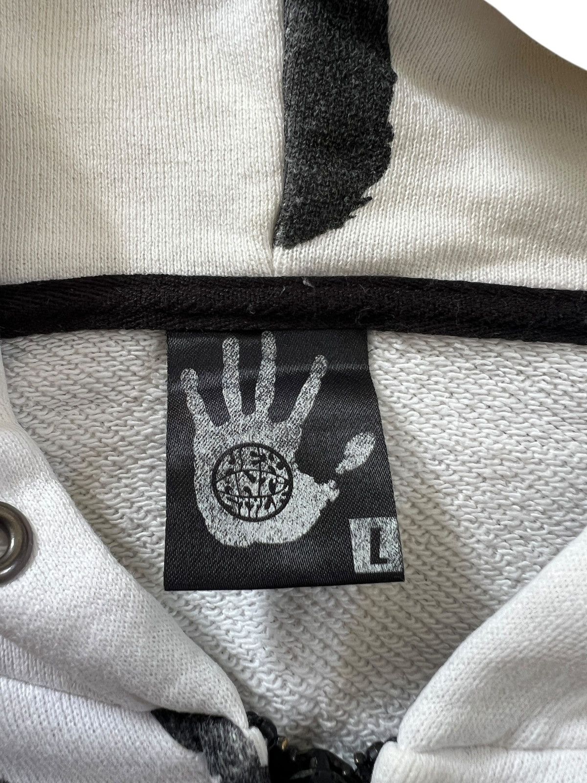 Japanese Brand 1990s Hex Antistyle Hand Print Zipper Hoodie Size US L / EU 52-54 / 3 - 11 Thumbnail