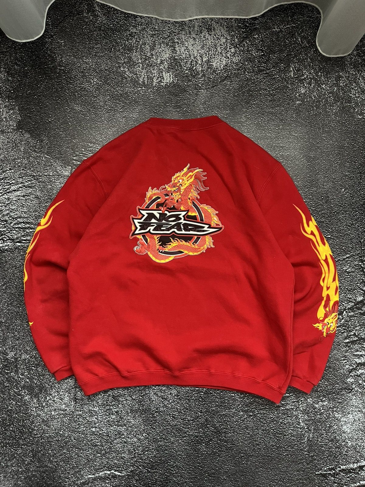 No Fear Crazy Vintage No Fear Flame Dragon Red Sweatshirt Rare SZ L Size US L / EU 52-54 / 3 - 1 Thumbnail