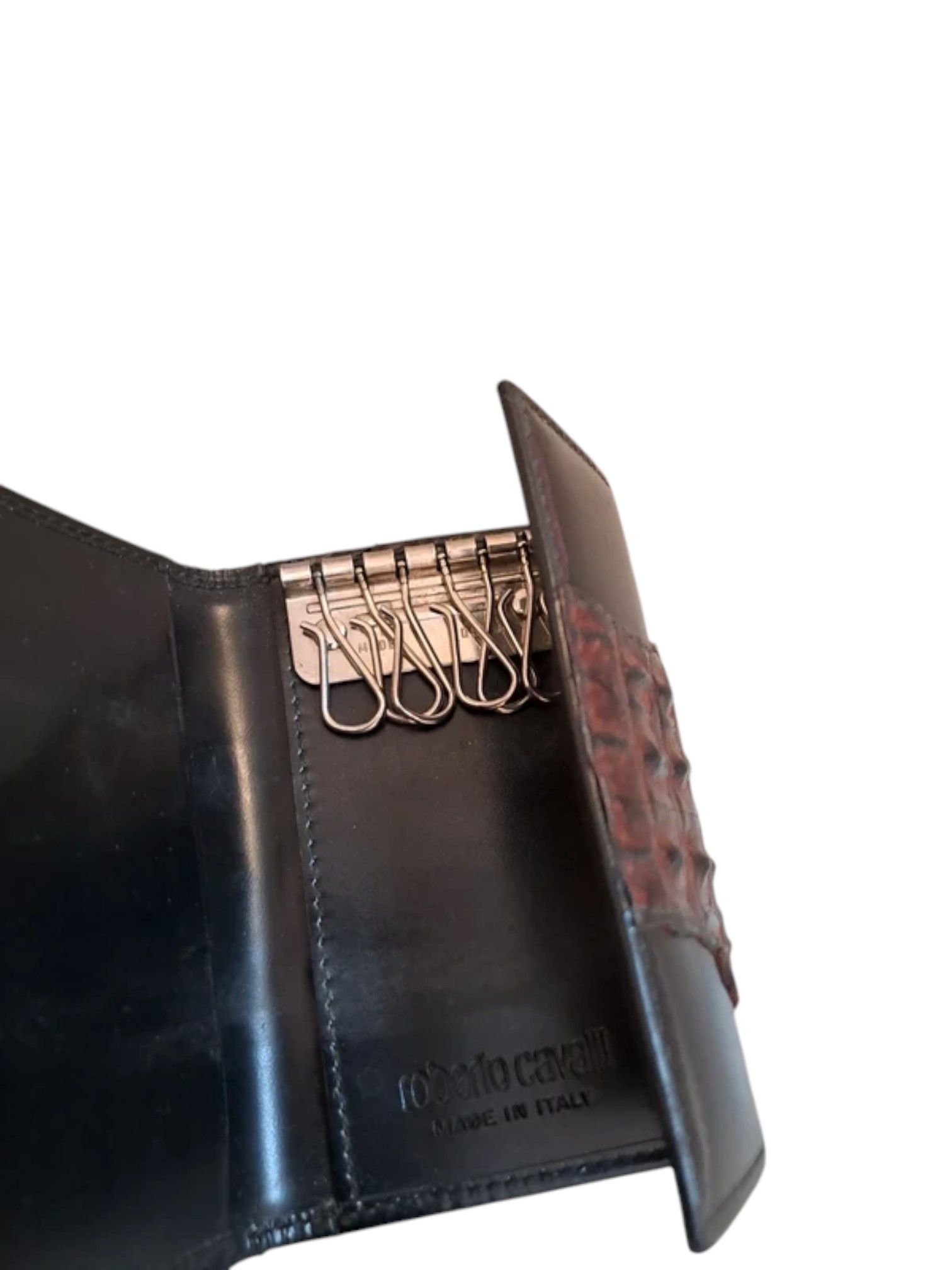 Roberto Cavalli Roberto Cavalli Croc-Embossed Leather Key Holder c.2000s Size ONE SIZE - 4 Thumbnail