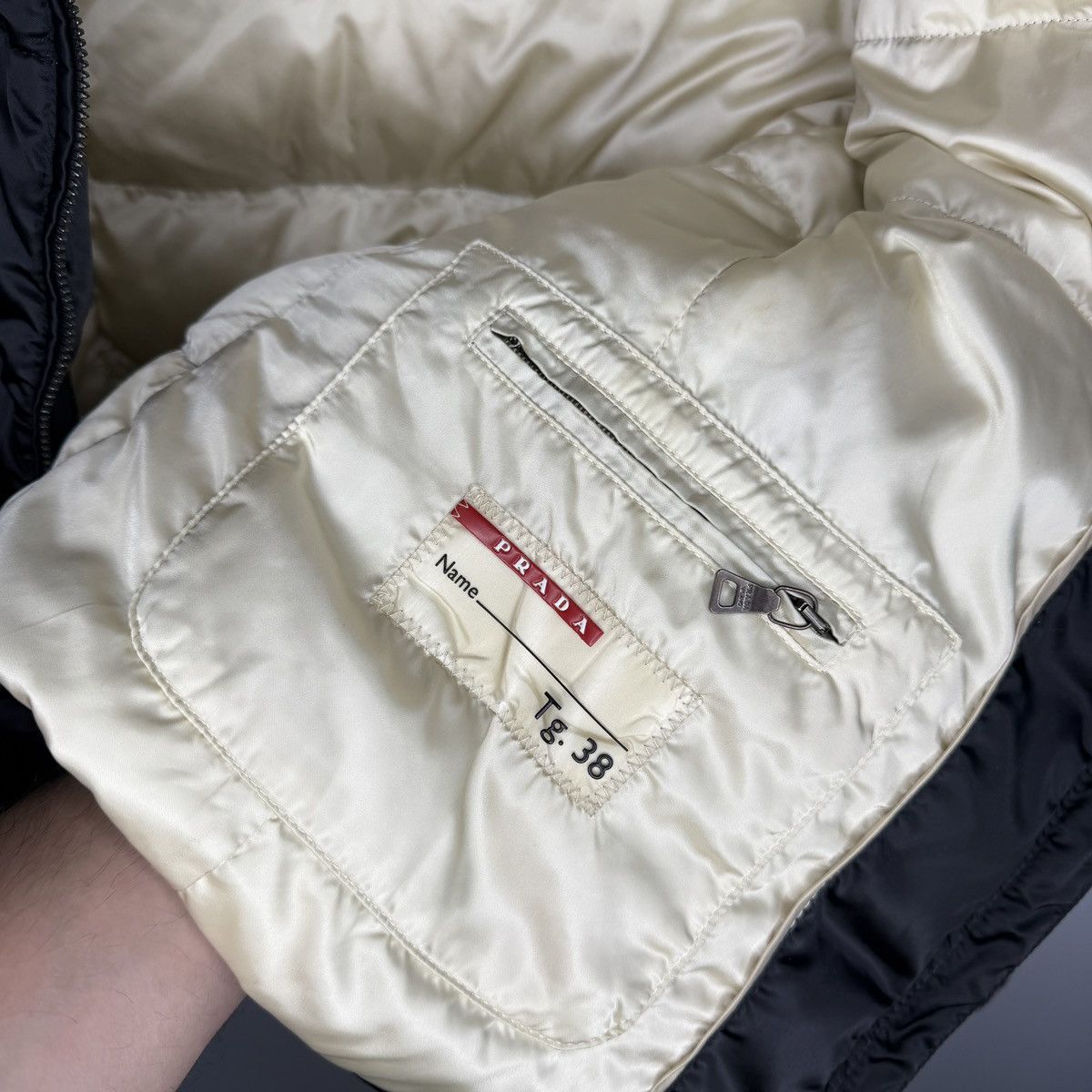 Prada Goose Down Black Fox Fur Puffer Coat Jacket 38 Milan Size XS / US 0-2 / IT 36-38 - 15 Thumbnail