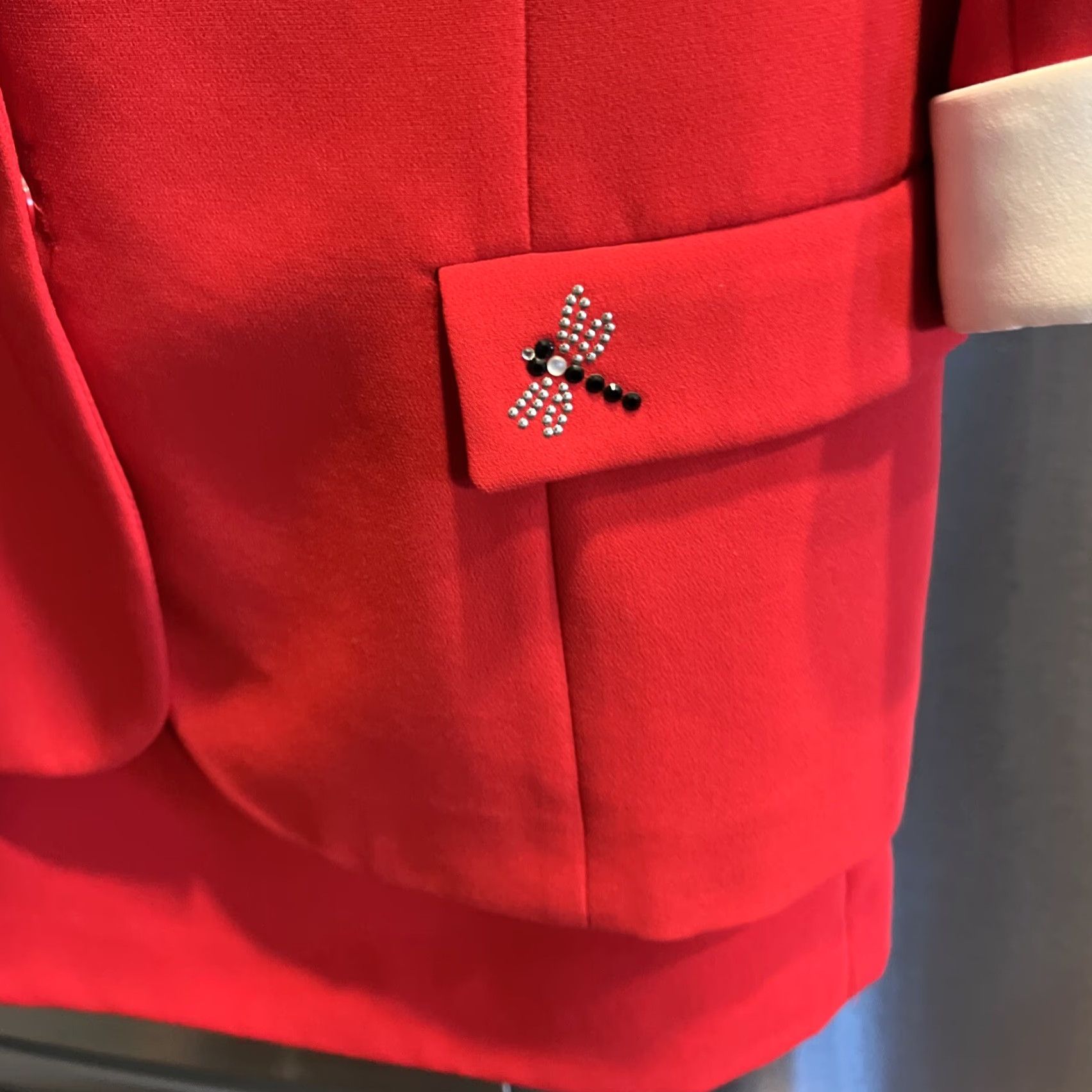 Vintage VINTAGE John Meyer of Norwich RED Dragonfly Blazer Skirt SET Business Suit Women’s Sz 12 Size 34" / US 12 / IT 48 - 7 Thumbnail