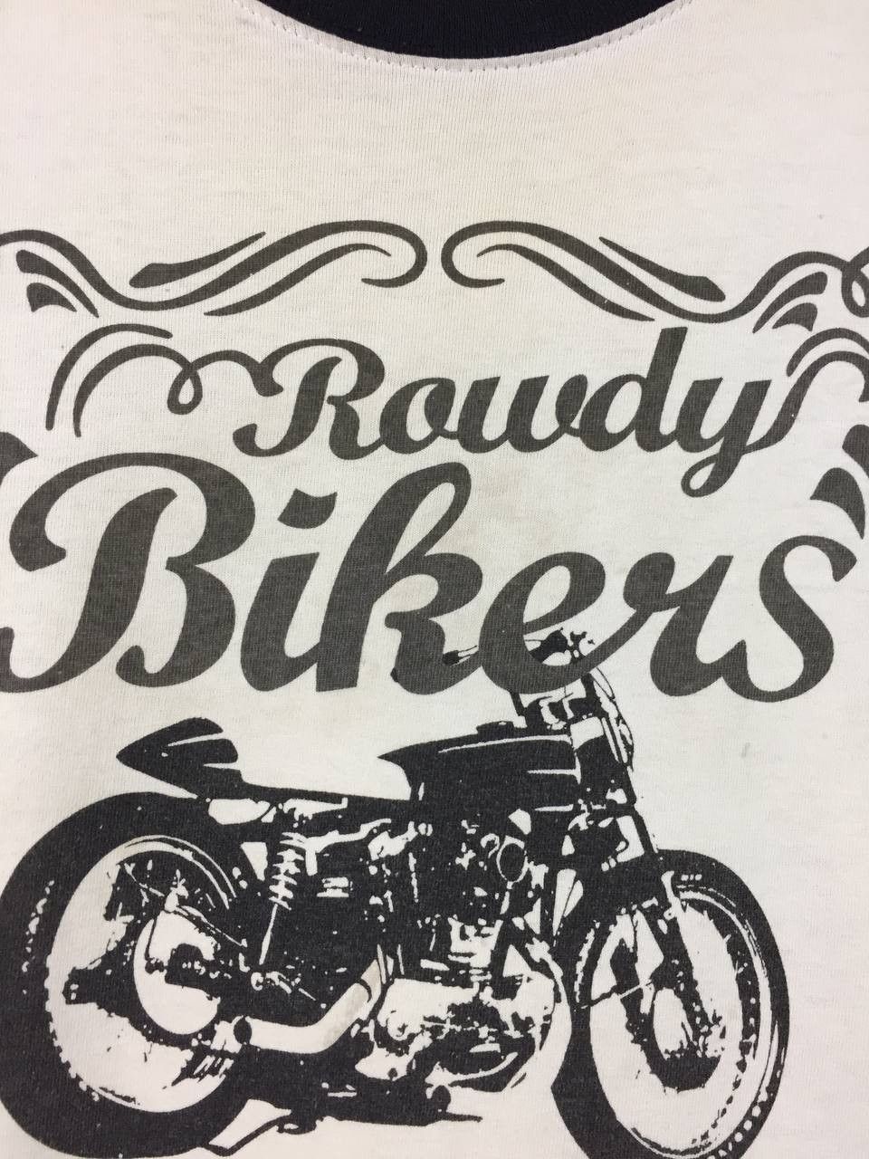 Vintage T-Graphics By Navy Produce Rowdy Bikers MC Raglan Tee Size US M / EU 48-50 / 2 - 5 Thumbnail