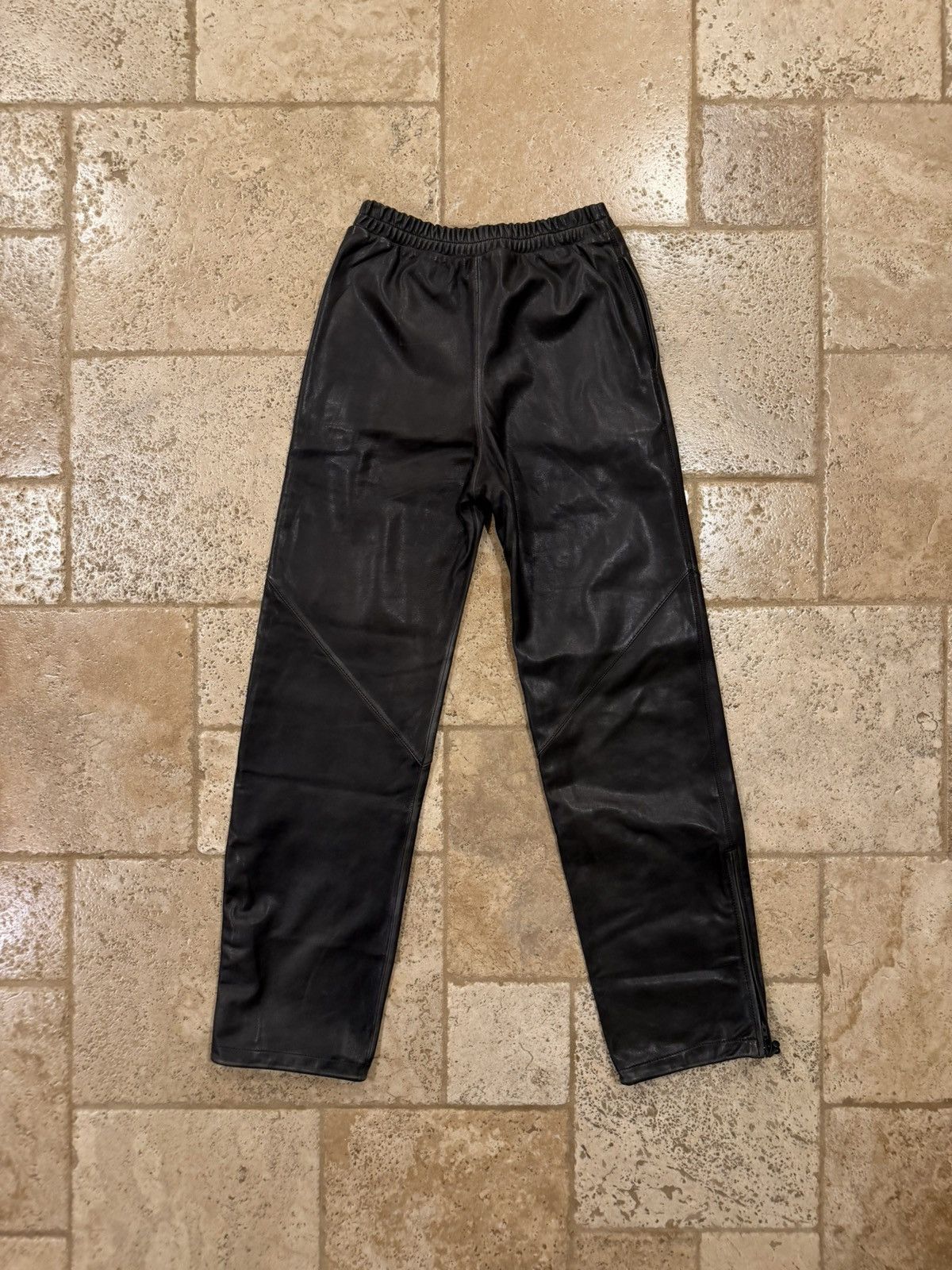 Acne Studios Acne Studios Leather Dark Brown Straight Leg Pants Size 32" / US 10 / IT 46 - 8 Thumbnail