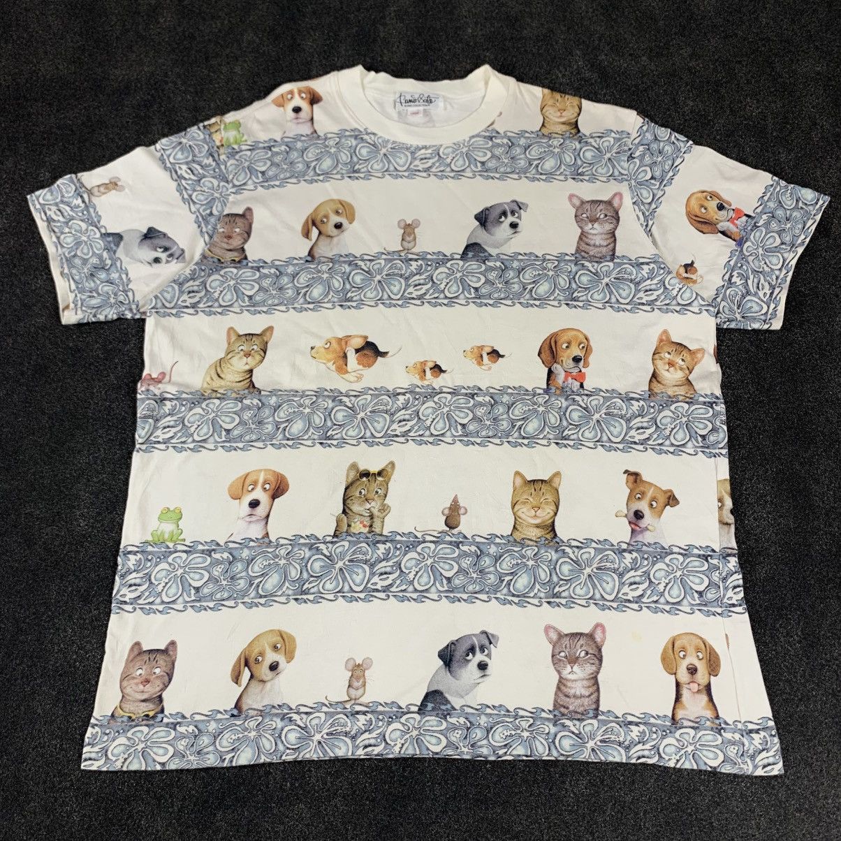 Vintage Vintage Kunio Sato Collection All-Over Print T-Shirt Size US L / EU 52-54 / 3 - 1 Thumbnail