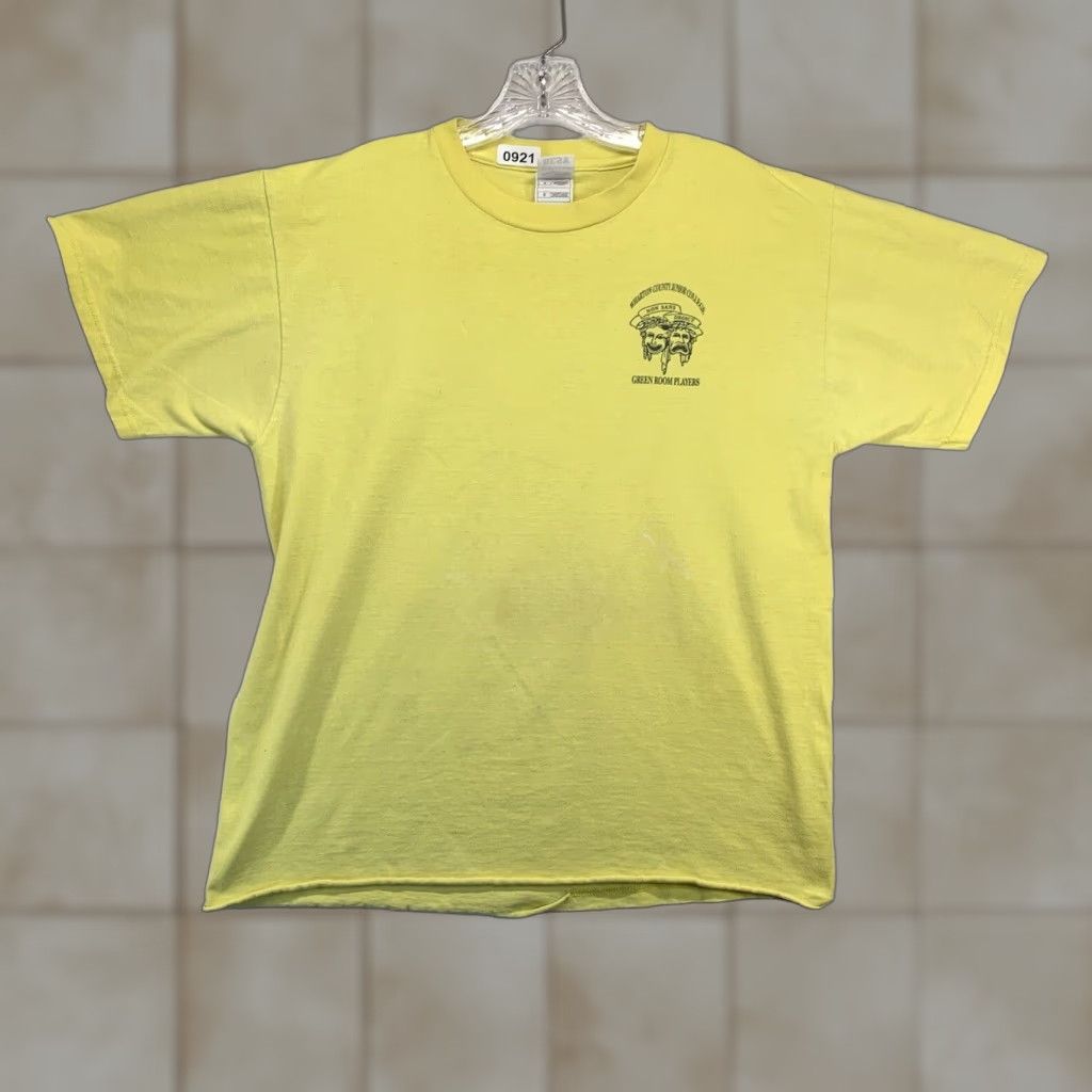 Fruit Of The Loom VINTAGE Wharton County Junior College GREENWOOD PLAYERS T-Shirt Adult L Yellow Graphic Print 90s College Texas Mens Size US L / EU 52-54 / 3 - 1 Thumbnail