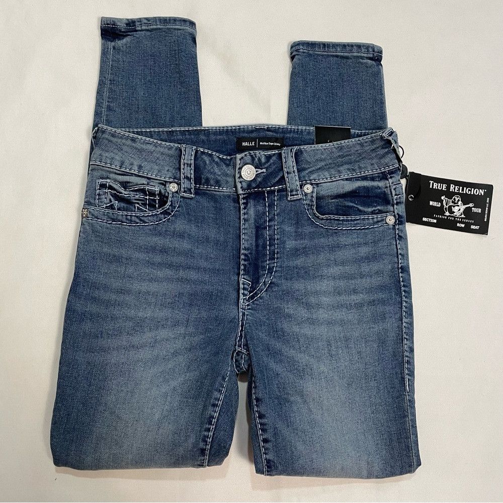True Religion NWT New $199 True Religion HALLE BIG T SUPER SKINNY Jeans S Size 28" / US 6 / IT 42 - 3 Thumbnail