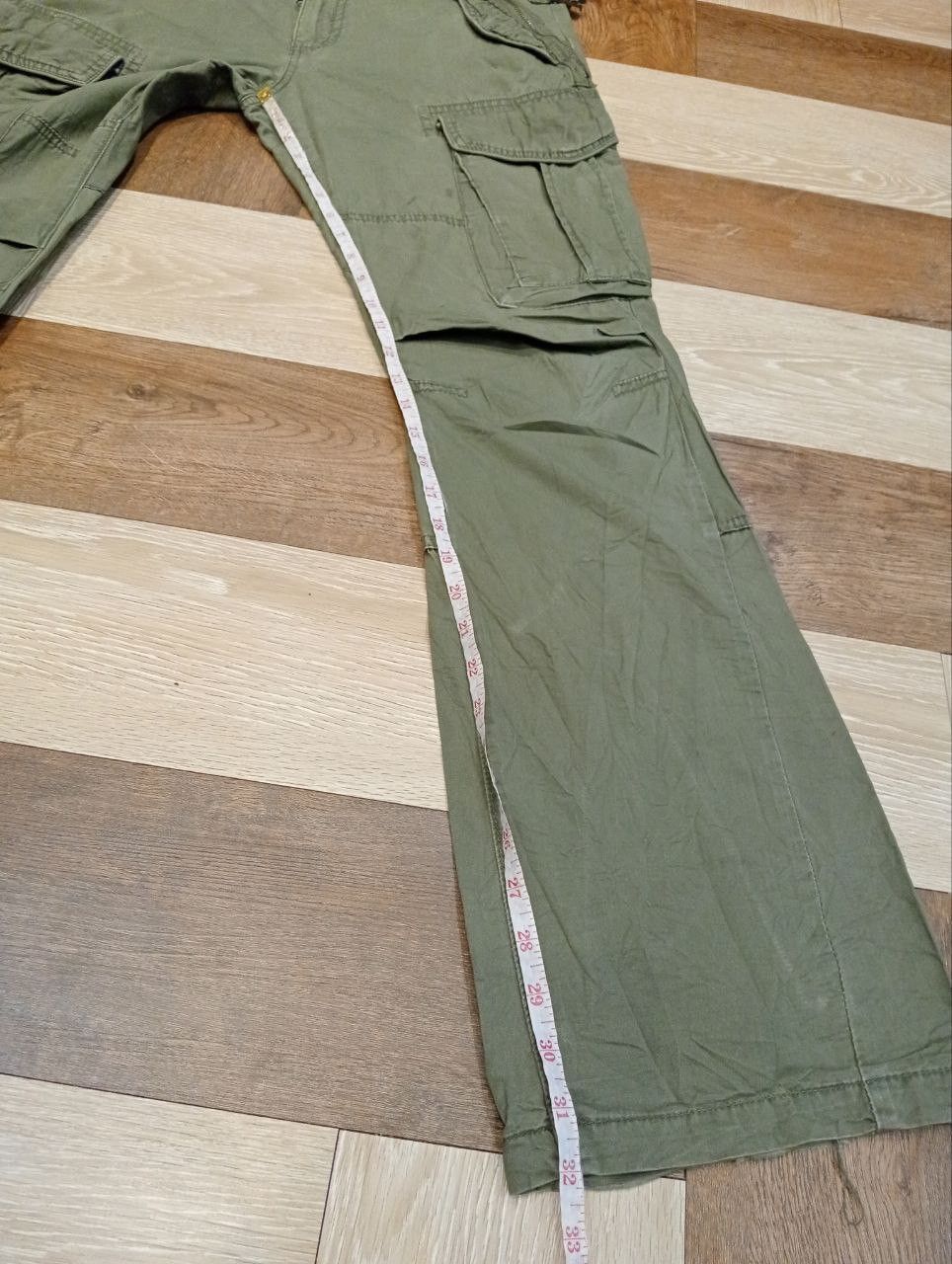 JACKROSE JACKROSE JAPAN FLARED CARGO PANTS SIZE 33 GREEN ARMY Size US 33 - 13 Thumbnail