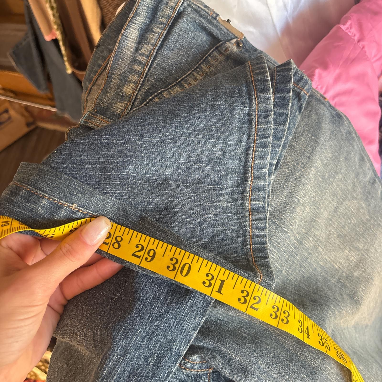 rue21 vintage y2k light wash low waisted flare jeans Size 31" - 5 Thumbnail