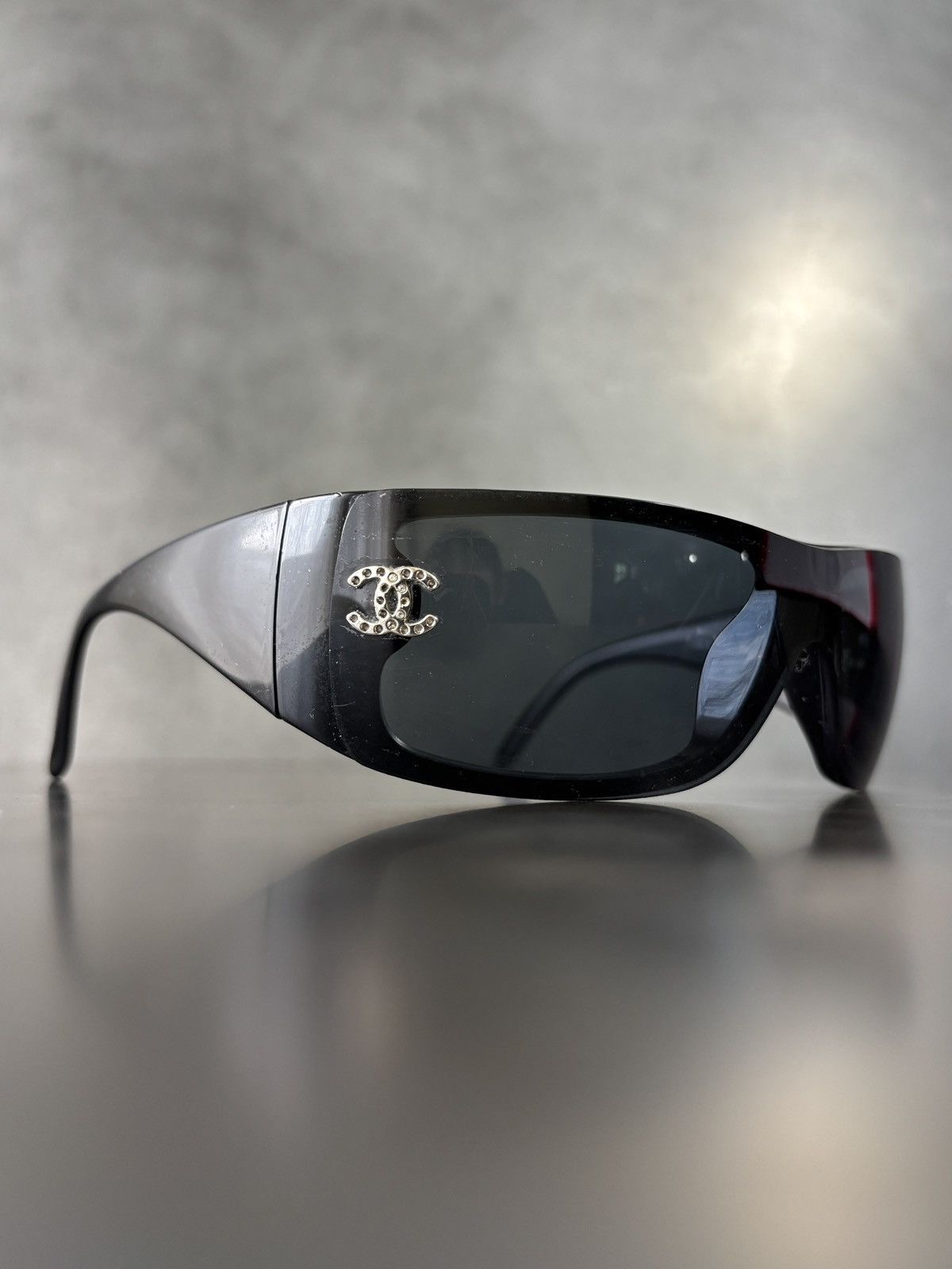 Chanel 2000s Vintage Chanel Sunglasses 5088-B Y2K Shield Wrap