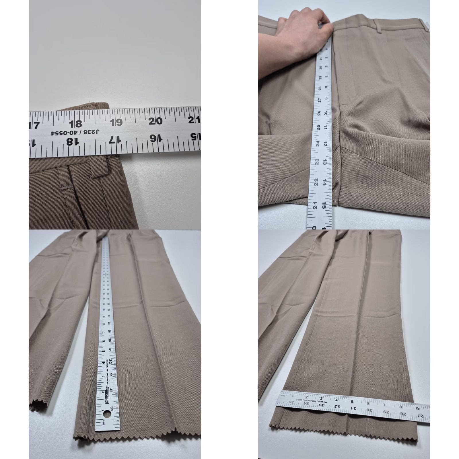 Vintage John Alexander Dress Pants Mens 38x37 Beige Wool Pleated Classic Fit Unhemmed Size US 38 / EU 54 - 8 Thumbnail