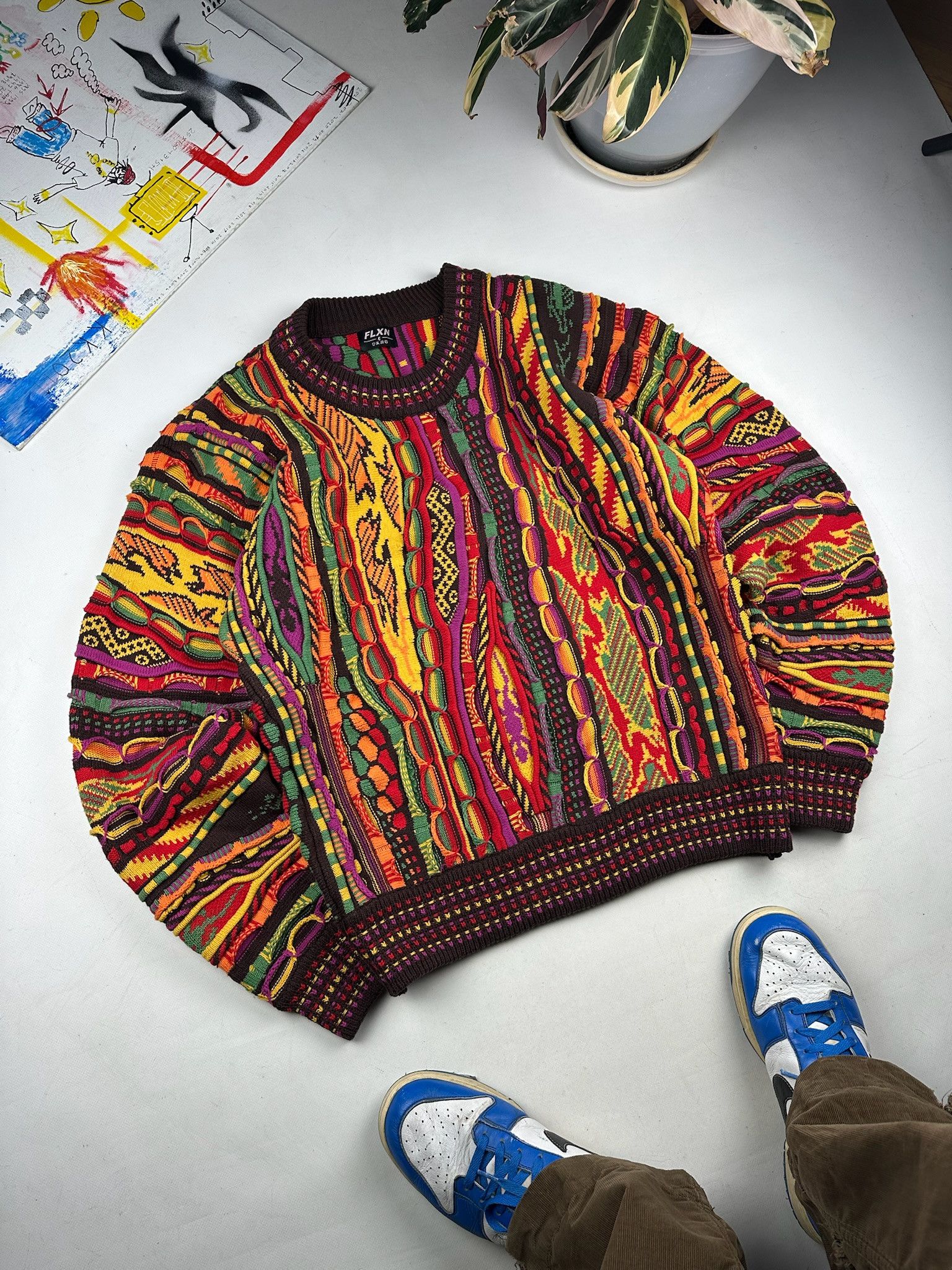 Other Multicolor 3D Knit Coogi Style Flxn Sweater Size US XL / EU 56 / 4 - 1 Thumbnail