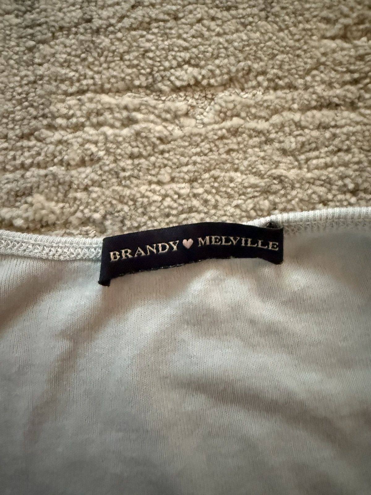 Brandy Melville Brandy Melville top light blue with white flowers Size ONE SIZE - 3 Thumbnail