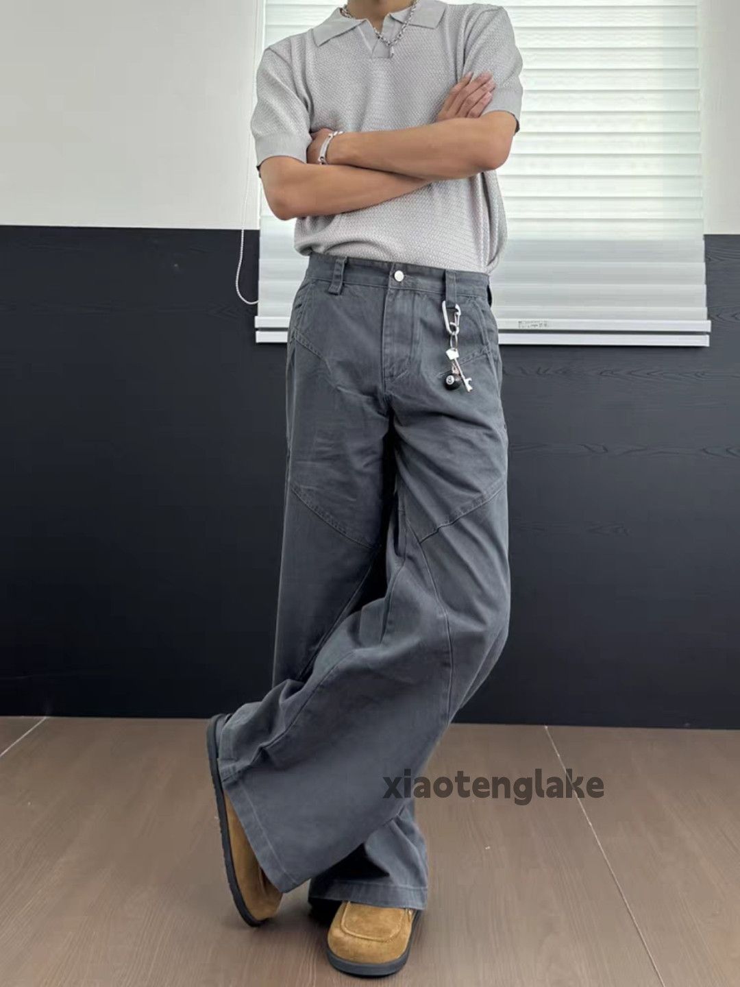 xtl washed faded loose baggy carpenter cargo pants