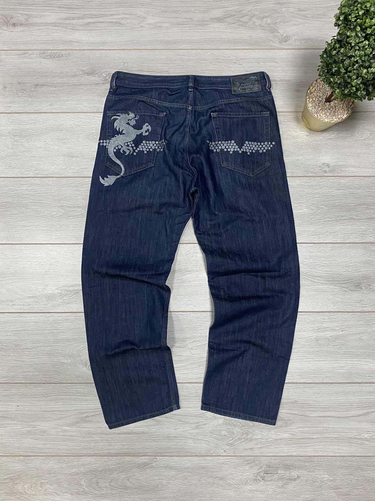 Diesel Diesel dragon 🐉 vintage Japanese big logo dots jeans Size US 34 / EU 50 - 1 Thumbnail