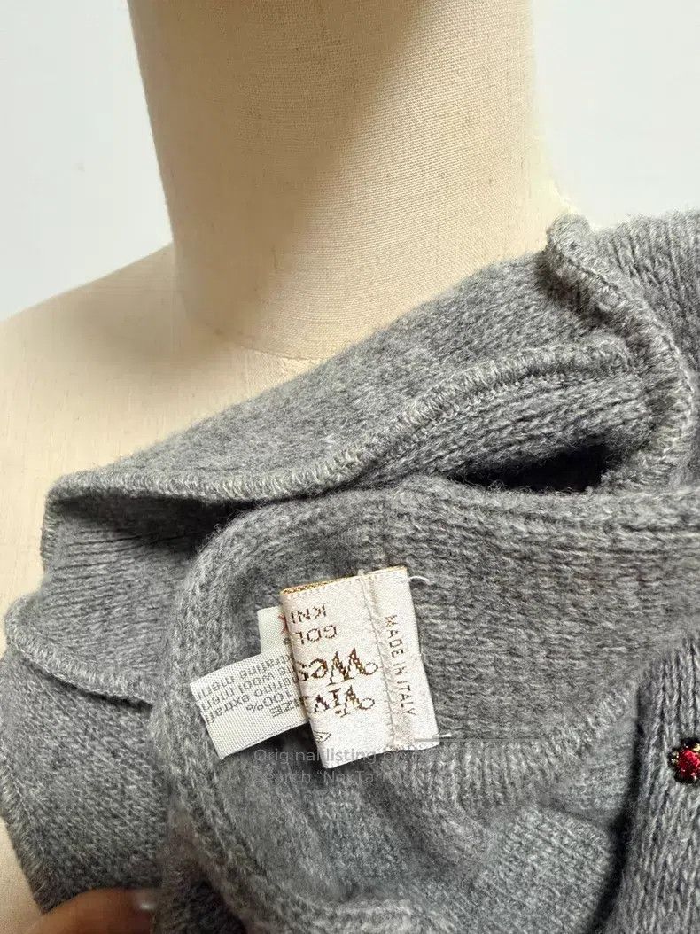 Vivienne Westwood Vivienne Westwood Gray Knit Beanie Size ONE SIZE - 7 Thumbnail