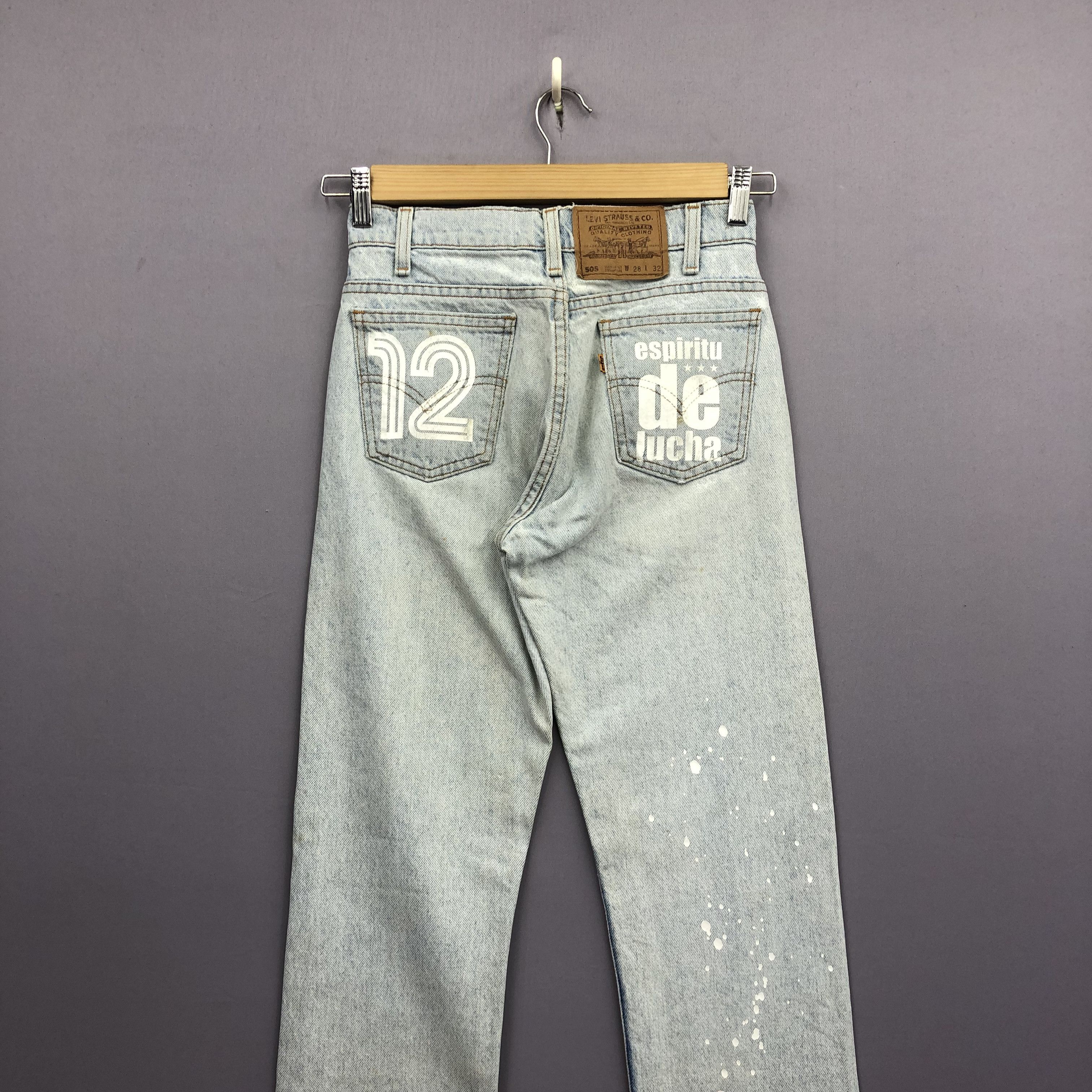 Levi's 90s Levis 505 X Yokohama F Marinos Jeans Light Wash Denim Size 26" / US 2 / IT 38 - 4 Thumbnail