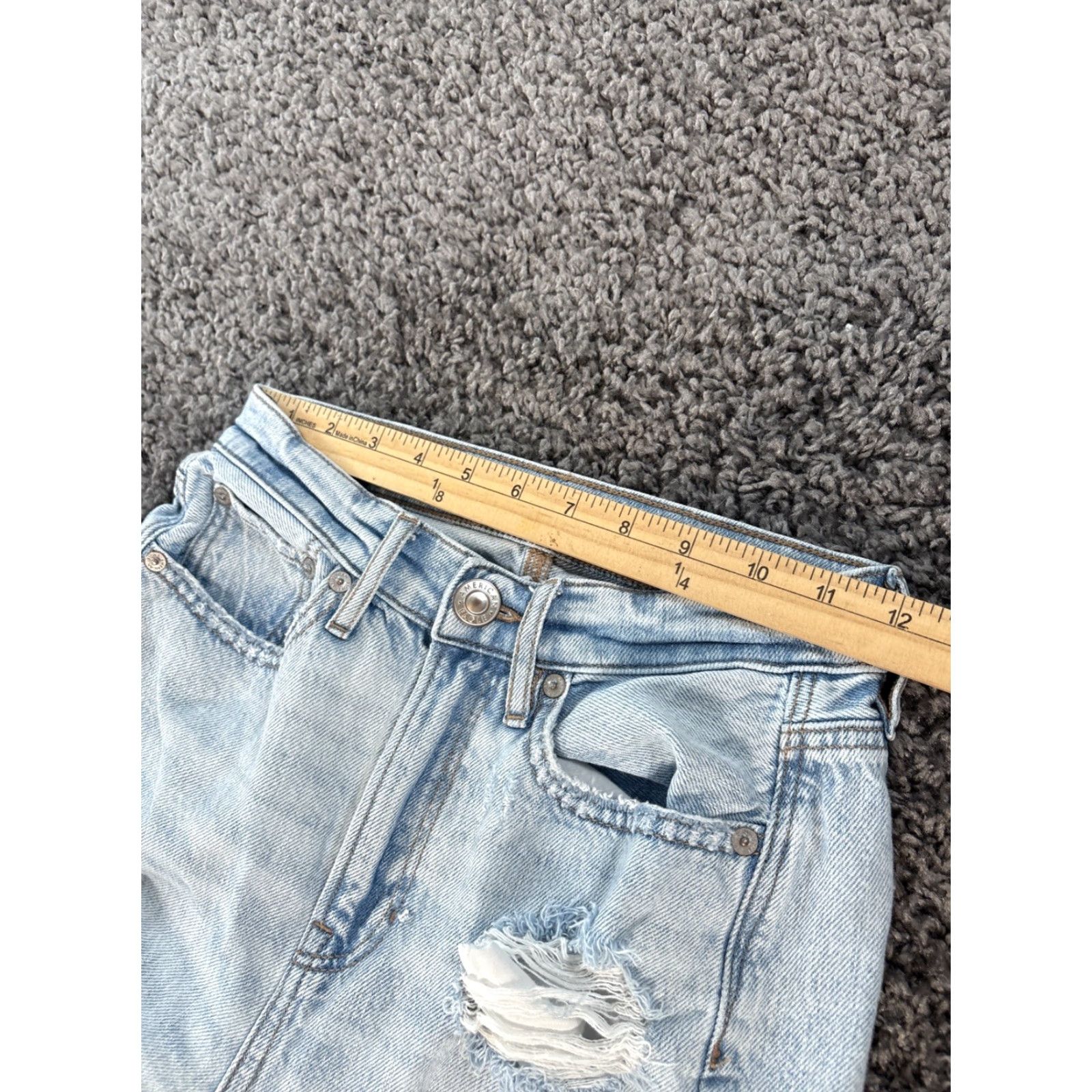 American Eagle Outfitters VINTAGE American Eagle Outfitters Boyfriend Jeans Size 00 Womens 90s Distressed Blue High Rise Jeans Size 24" / US 00 / IT 34 - 4 Thumbnail