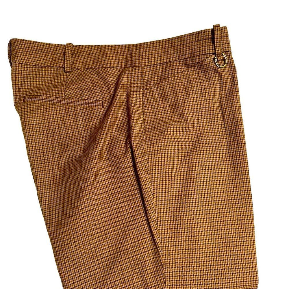 Lauren Ralph Lauren Vintage Lauren Tan Houndstooth Flannel Slimfit Dress Pants S Size 32" / US 10 / IT 46 - 3 Thumbnail