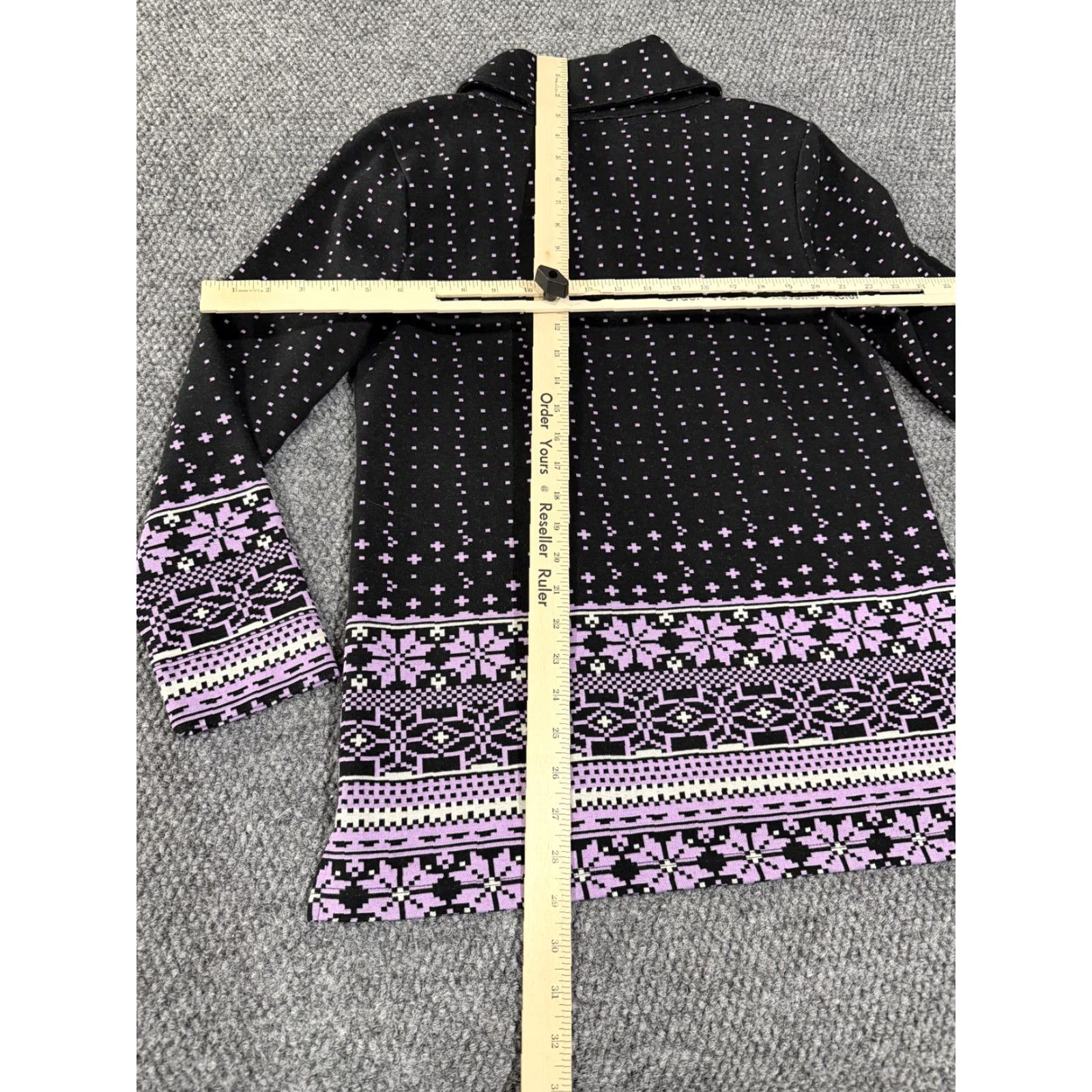 Talbots Talbots Sweater Tunic Womens M Black Pink Fair Isle Ski Collared Knit Casual Holiday Snowflake Pattern Womens Medium Tunic Knit Pullover Size M / US 6-8 / IT 42-44 - 7 Thumbnail