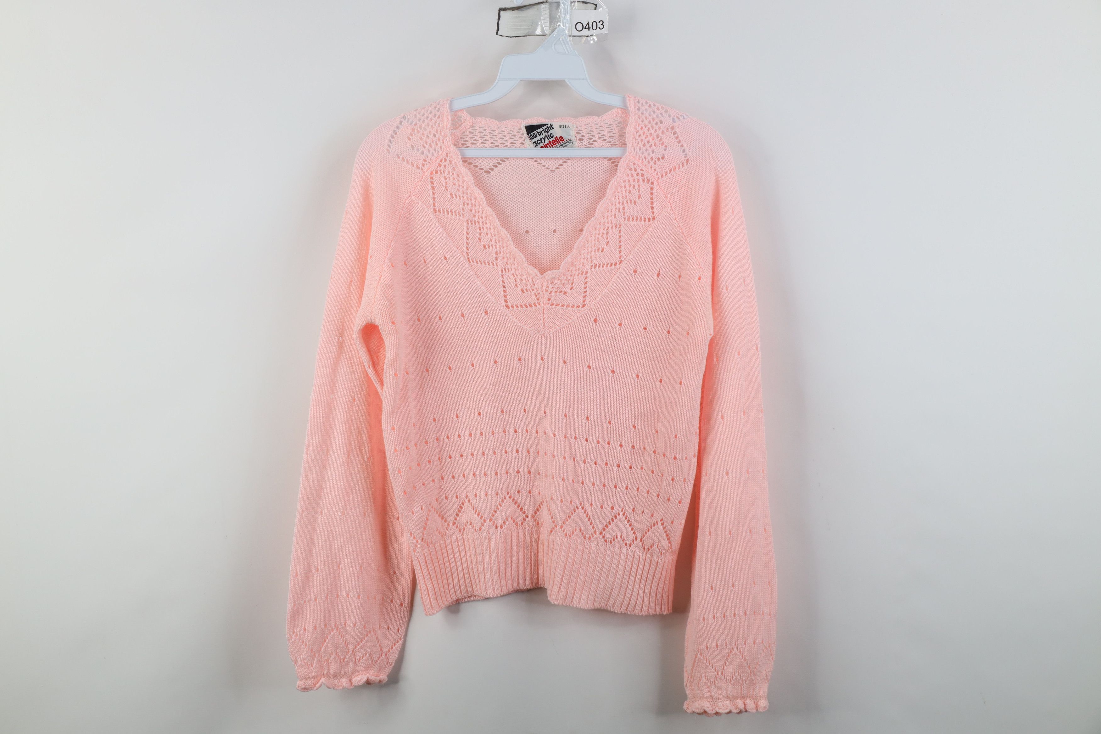 Vintage Vintage 70s Streetwear Babydoll Flared Sleeve Sweater Pink Size L / US 10 / IT 46 - 1 Thumbnail