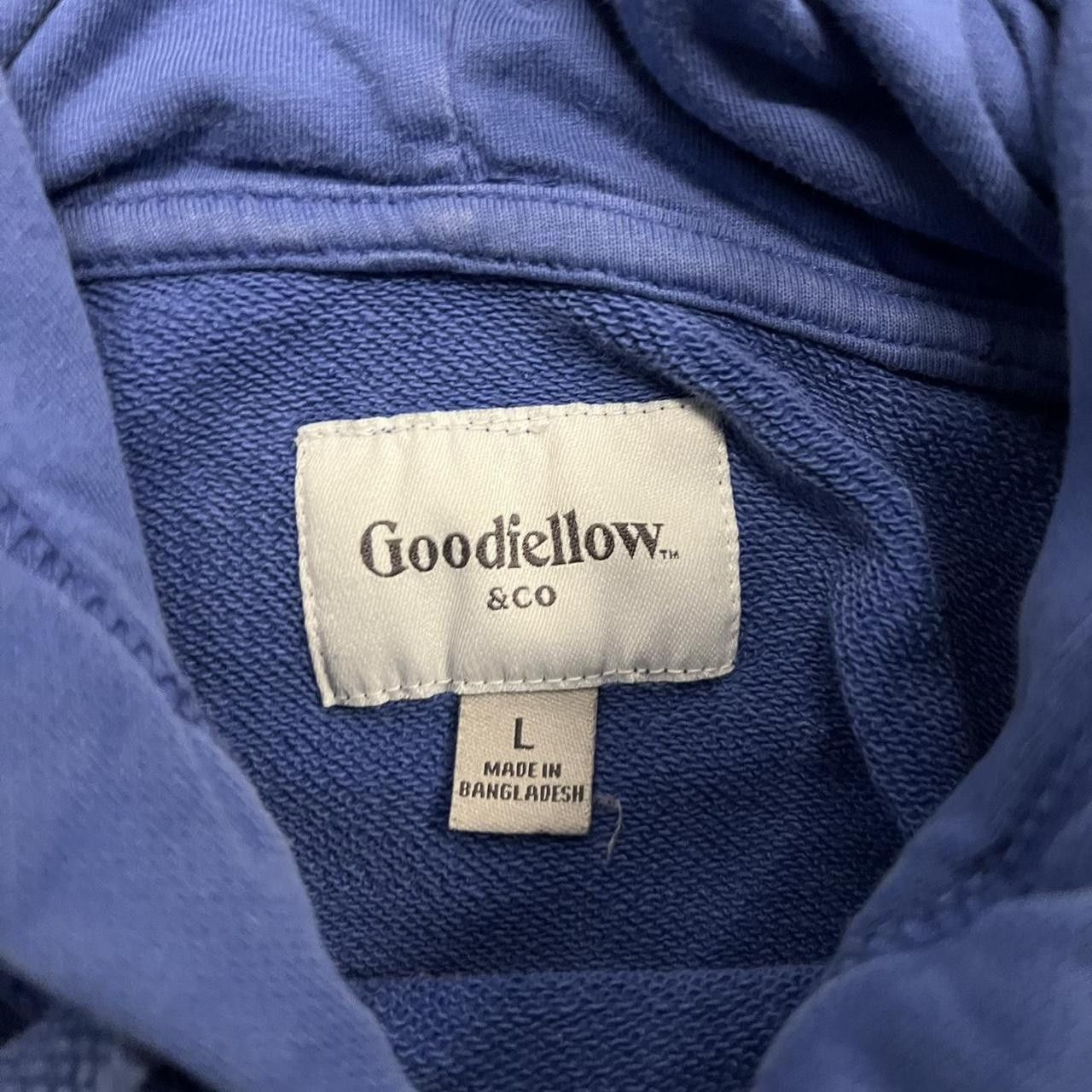 Vintage Crazy Vintage Y2K/2000s Blank Blue Great Quality Goodfellow Minimalistic essential Hoodie! Size US L / EU 52-54 / 3 - 6 Thumbnail