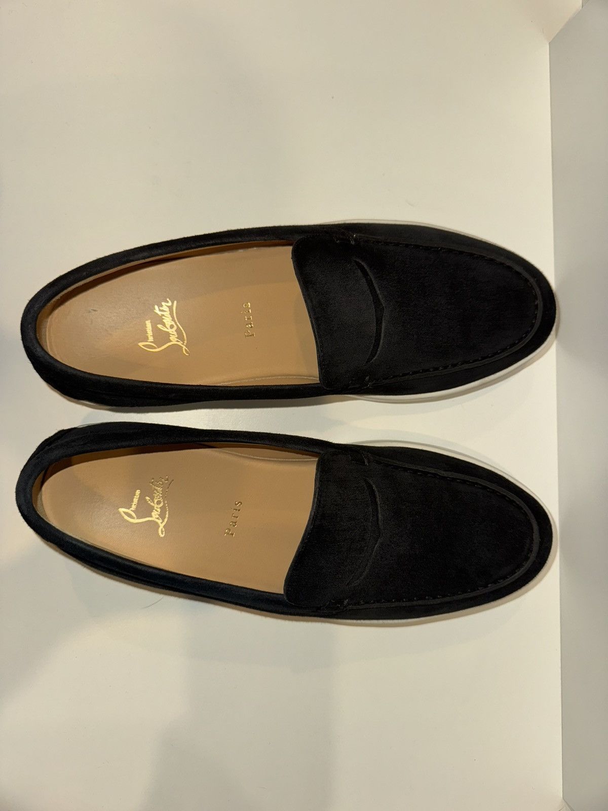 Christian Louboutin Christian Louboutin Men Black Suede Boat Shoes Size US 12 / EU 45 - 2 Thumbnail