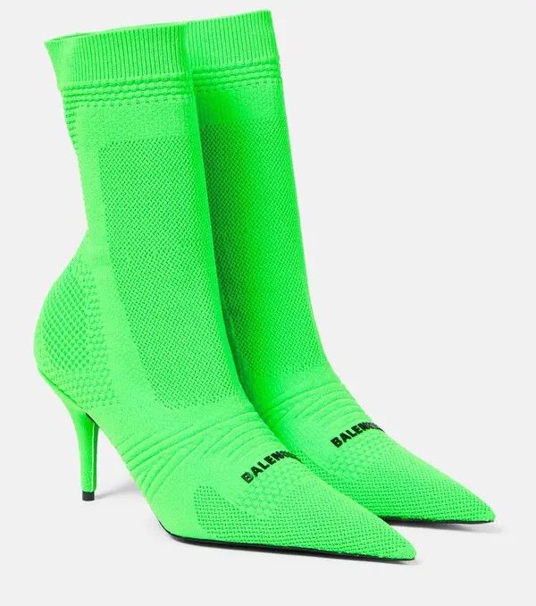 image of Balenciaga O1Mt1Gz0524 Knife 2.0 80Mm Booties In Green, Women's
