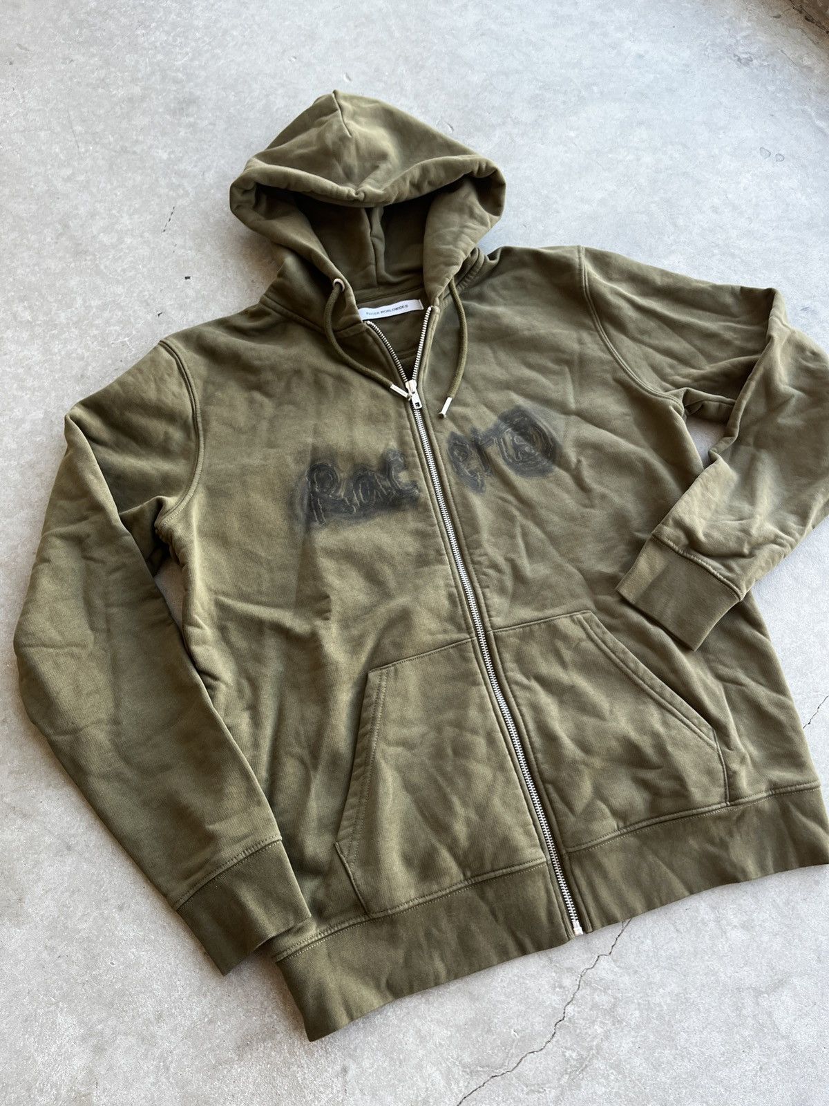 Racer Worldwide Racer Worldwide Army Green Logo Hoodie (unisex) Size US L / EU 52-54 / 3 - 12 Thumbnail