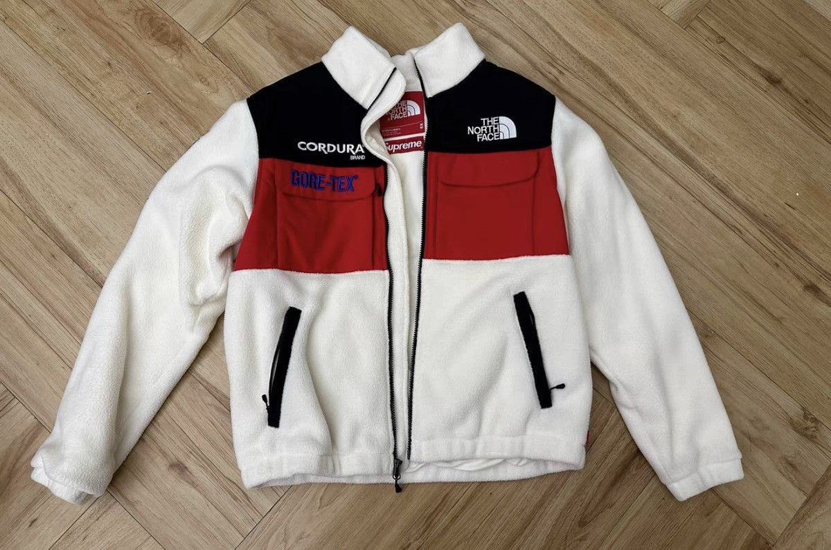 The North Face Supreme tnf north face expedition fleece jacket white red Size US M / EU 48-50 / 2 - 1 Thumbnail