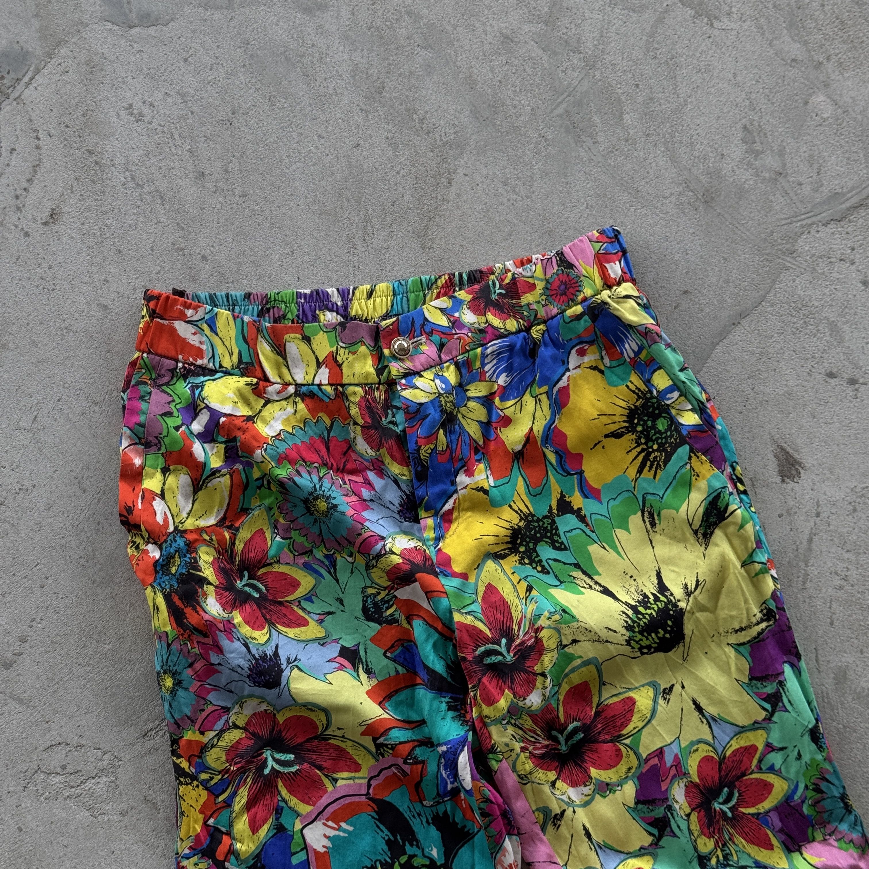 Roberto Cavalli Roberto Cavalli 100% Silk Floral Print Pants Women Size 26" / US 2 / IT 38 - 2 Thumbnail