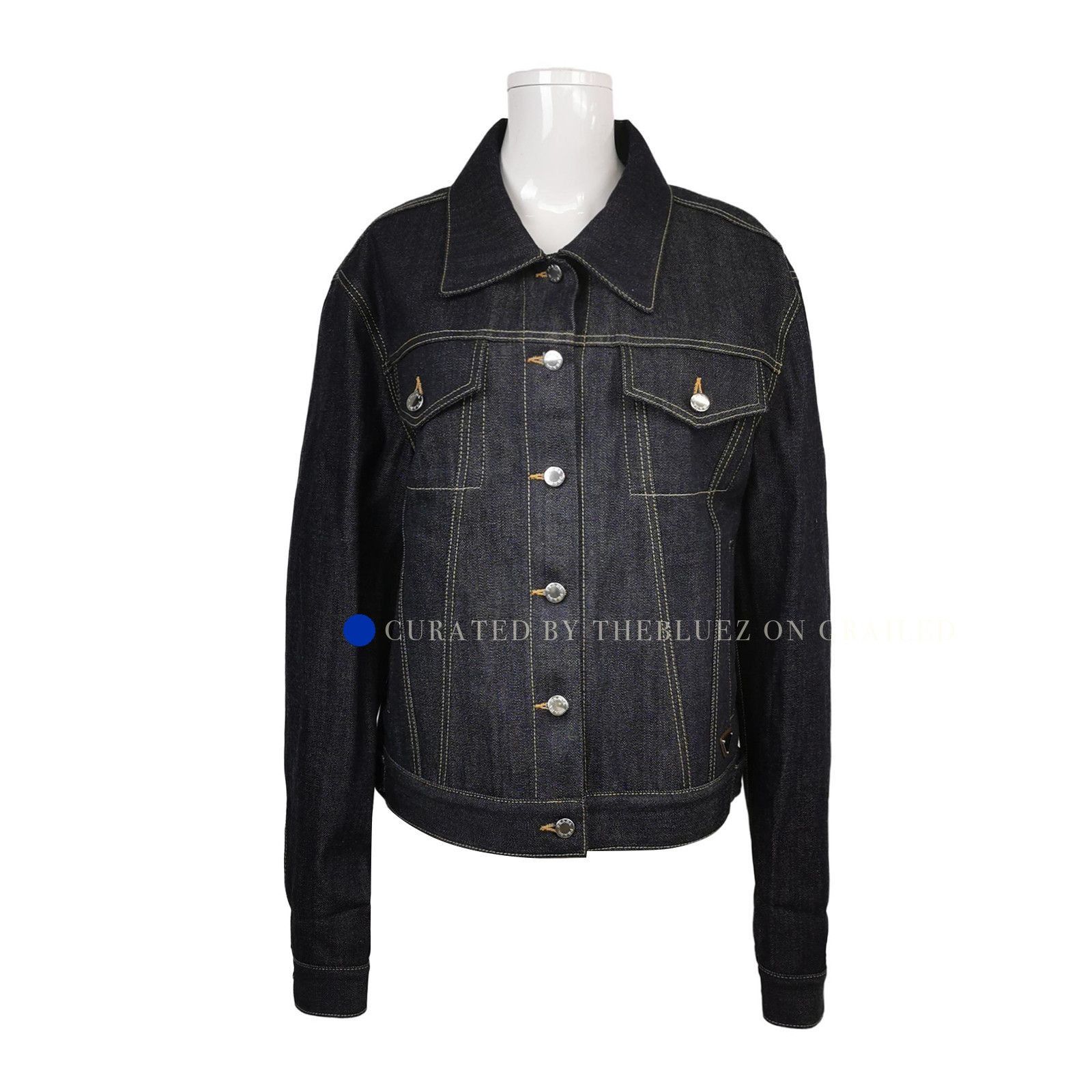 Prada Contrast Stitch Blue Denim Jacket in Size S Size US S / EU 44-46 / 1 - 1 Thumbnail