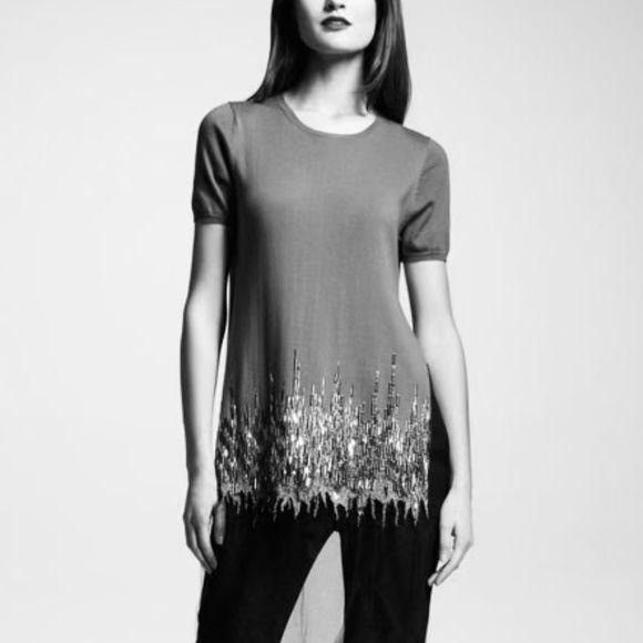 Other Wes Gordon Embroidered Tulle-Trim Knit Top Size S / US 4 / IT 40 - 1 Thumbnail