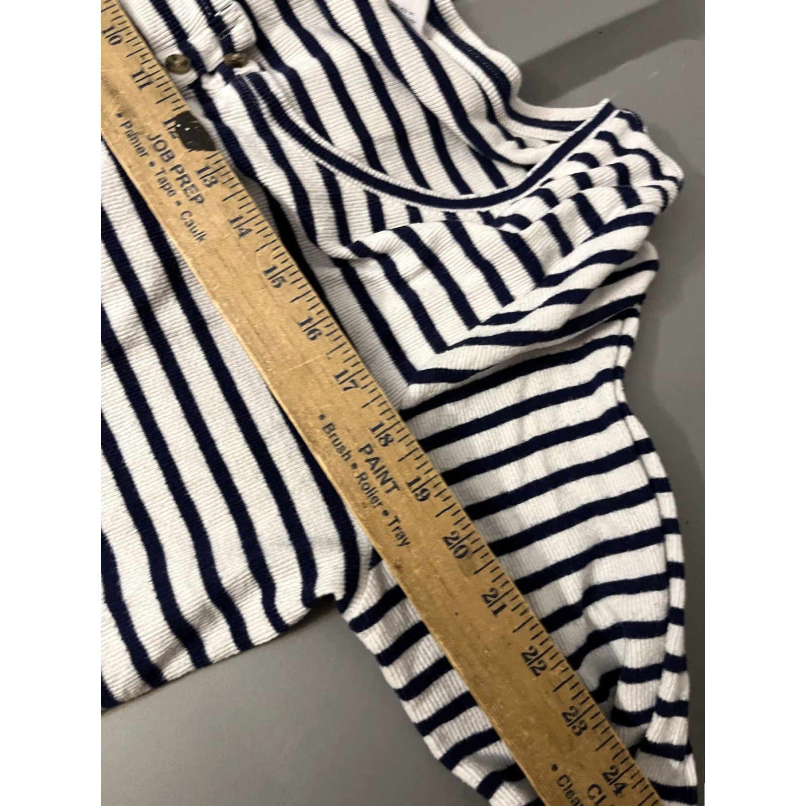 Old Navy Old Navy Henley Long Sleeve 2XL 100% Cotton White Blue Striped Women Shirt Size XXL / US 16-18 / IT 52-54 - 5 Thumbnail