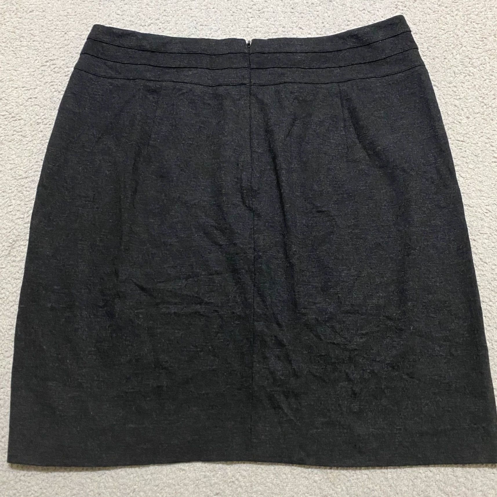 Vintage CAbi Skirt Women 12 Gray Pencil Straight Knee Length Nylon Rayon Miranda Knit Vintage No Size 34" / US 12 / IT 48 - 6 Thumbnail