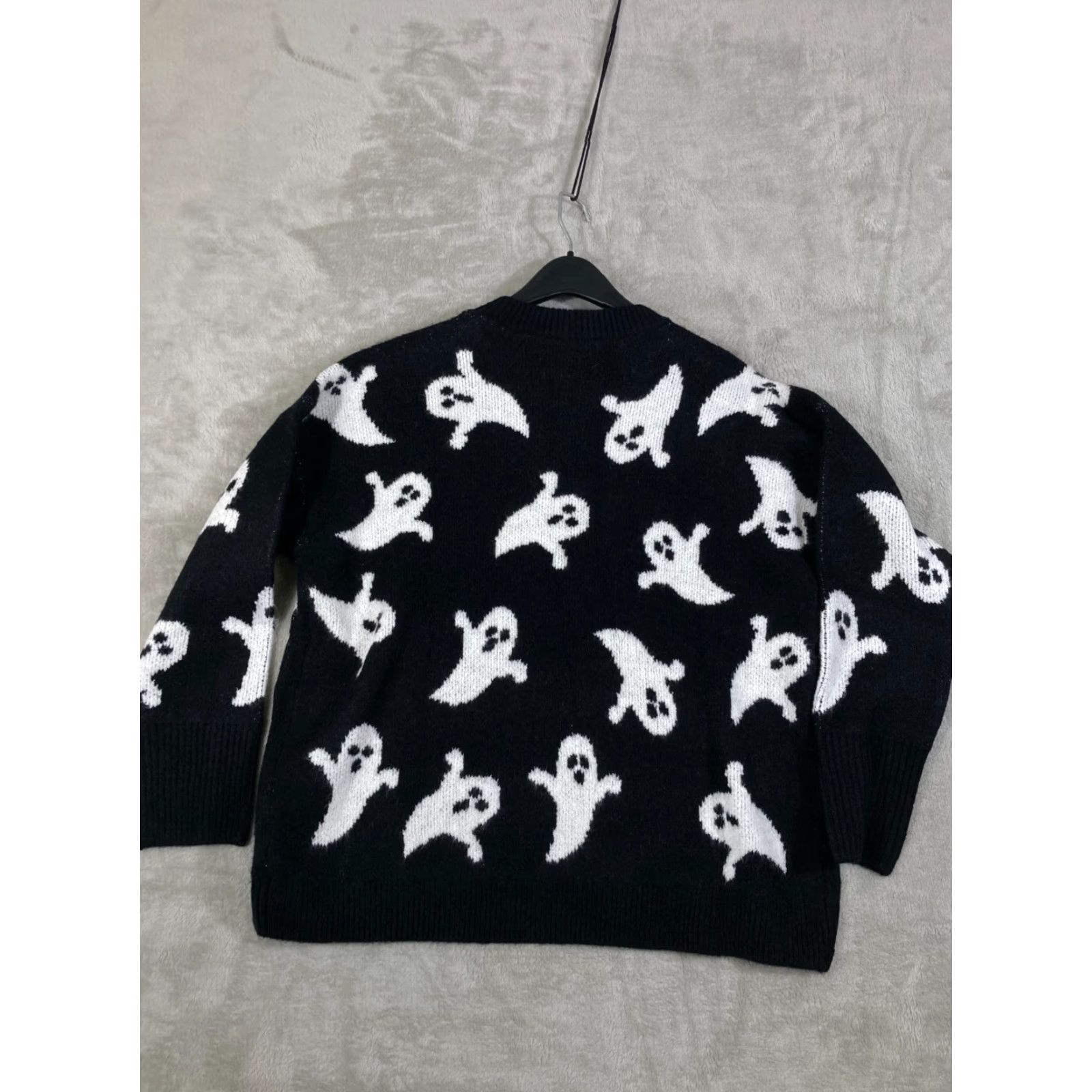 Vince Camuto Vince Camuto Pullover Halloween Ghost Knit Crew Neck Sweater Women M Black White NWT Size M / US 6-8 / IT 42-44 - 7 Thumbnail