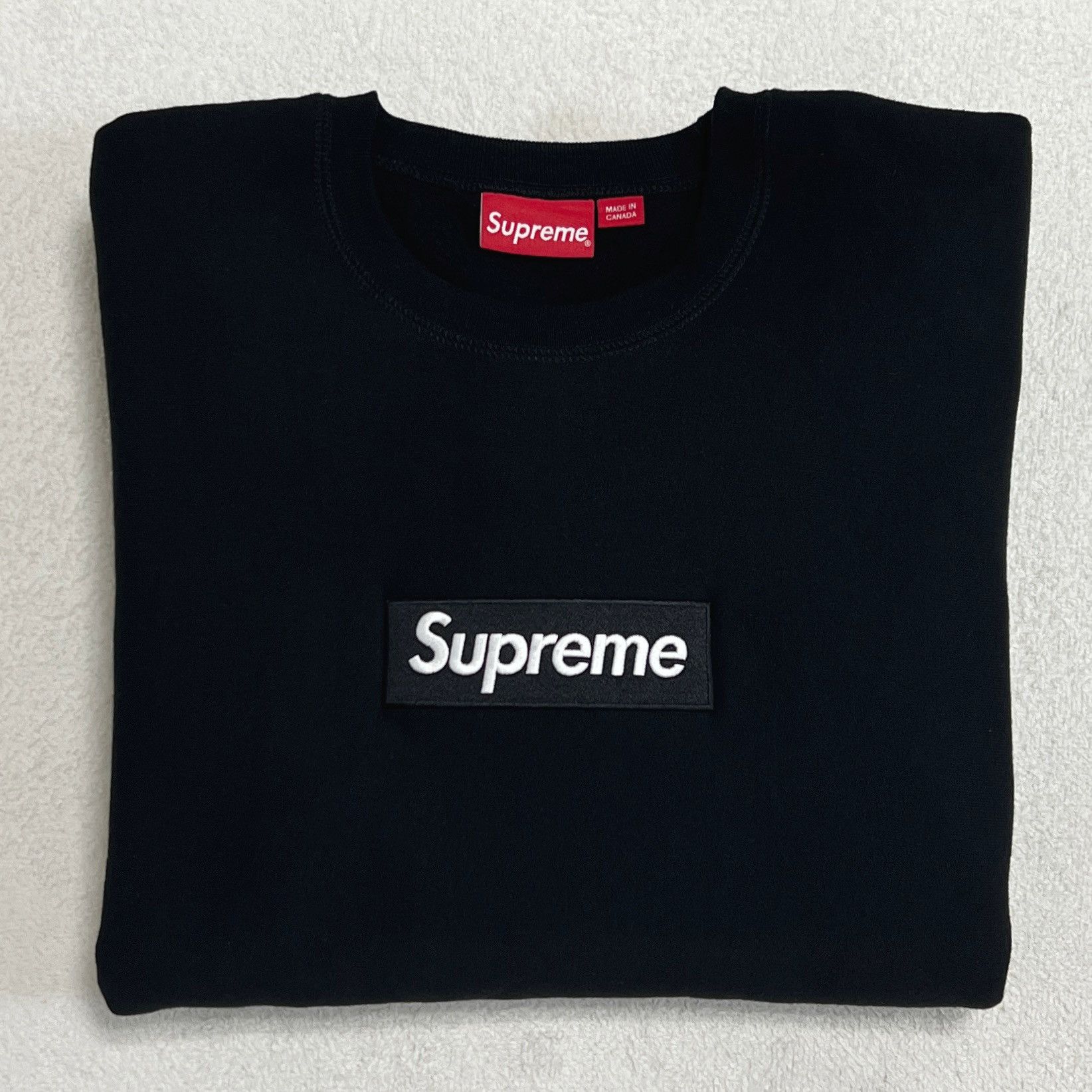 Supreme Supreme 15FW Box Logo CrewNeck Black Size US XL / EU 56 / 4 - 2 Thumbnail