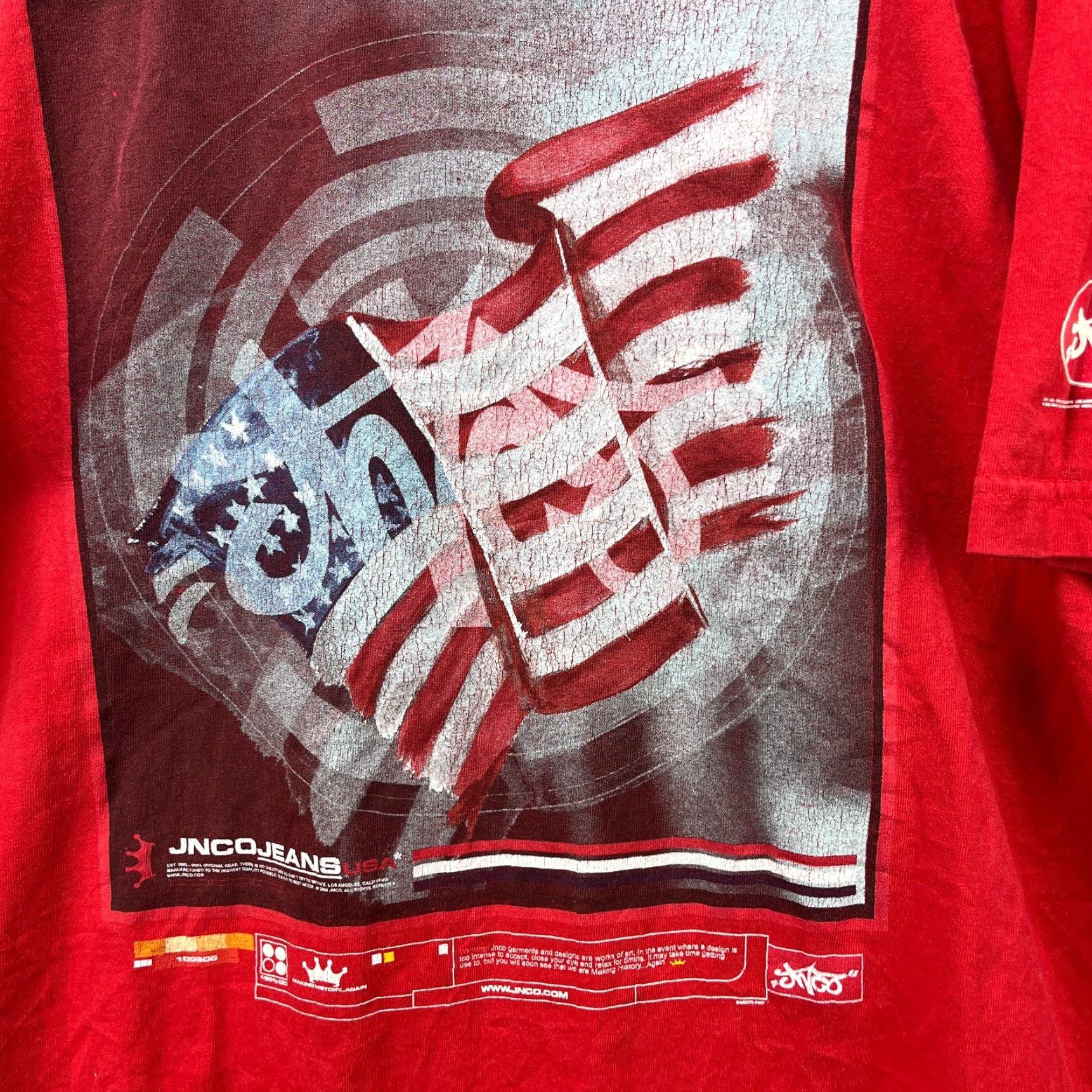 JNCO **VINTAGE Y2K JNCO USA Flag T-Shirt Large Red** User: Vintage Y2K JNCO USA Flag T-Shirt Large Red Size US L / EU 52-54 / 3 - 2 Thumbnail