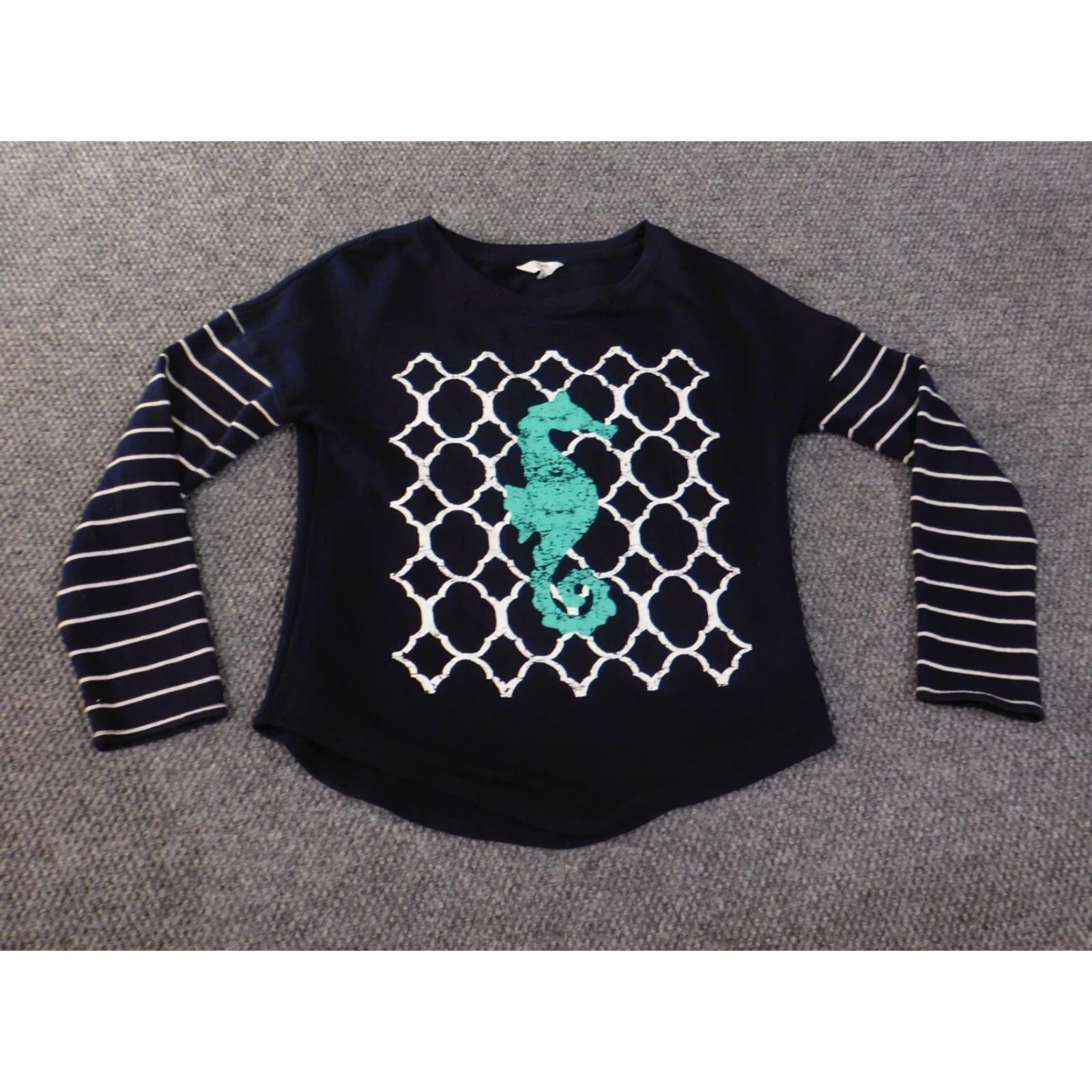 Vintage Crown & Ivy Sweater Pullover Womens Medium Blue Geometric Raglan Sleeve Cord Knit Cotton Nylon Spandex Button Round Neck Animals Casual Size M / US 6-8 / IT 42-44 - 2 Thumbnail