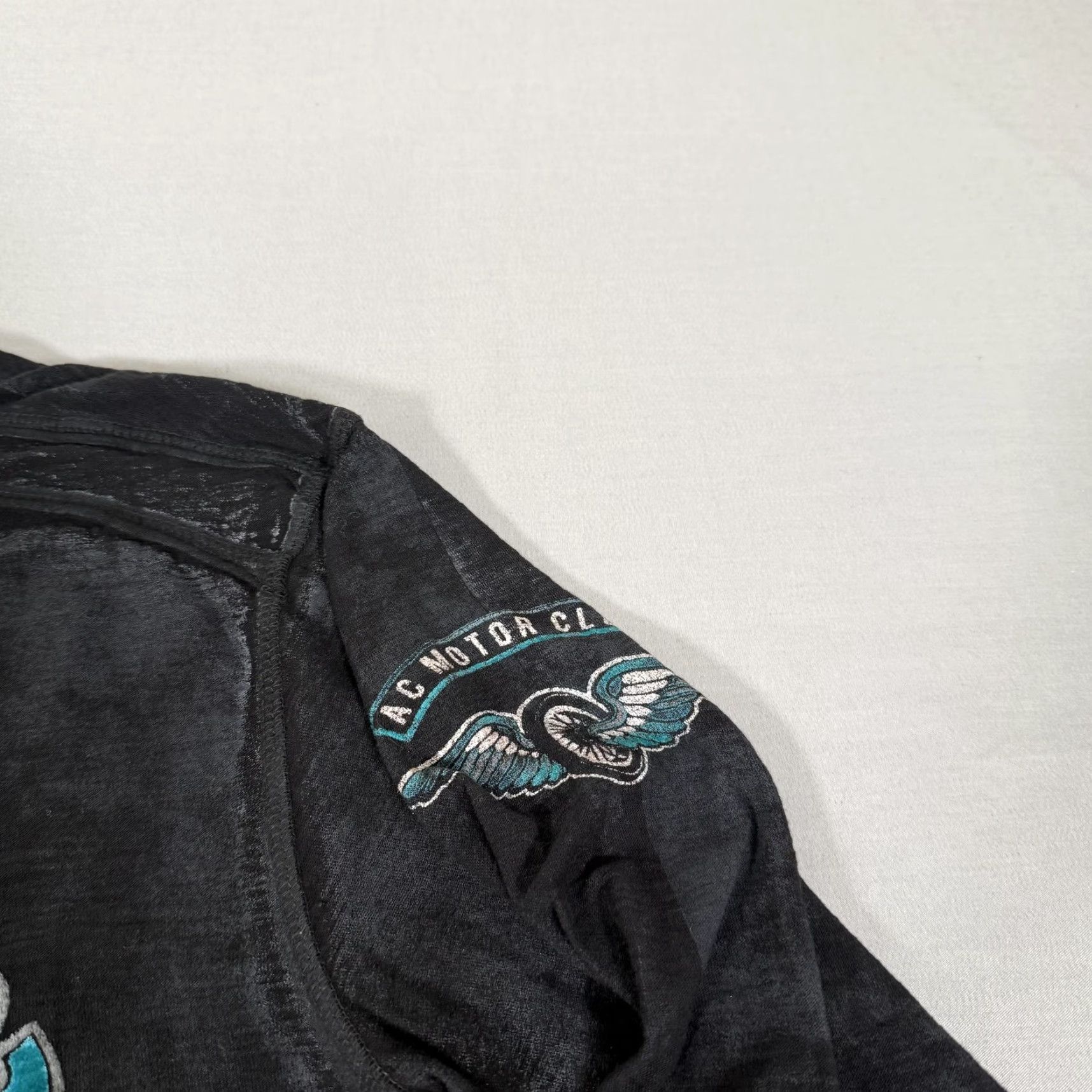 Affliction VINTAGE Affliction Shirt Mens L Black Skull Racing Long Sleeve Cross AOP Y2K Size US L / EU 52-54 / 3 - 4 Thumbnail