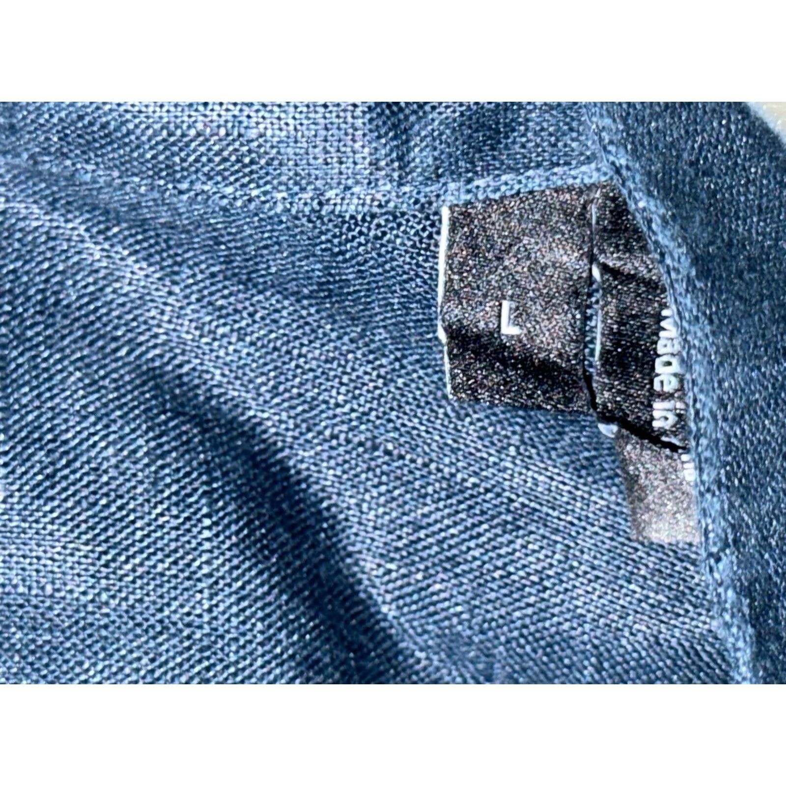 Theory Theory Shirt Mens L Navy 100% Linen Button Down Band Collar Relaxed Long Sleeve Vintage? Size US L / EU 52-54 / 3 - 7 Thumbnail