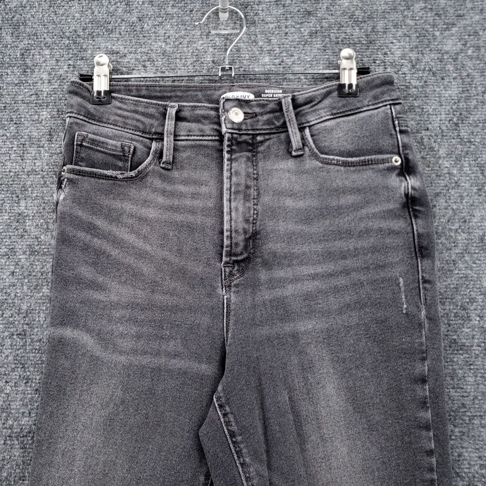 Old Navy Old Navy Womens Jeans 6 High Rise Rockstar Super Skinny Distressed Gray Denim Size 28" / US 6 / IT 42 - 6 Thumbnail